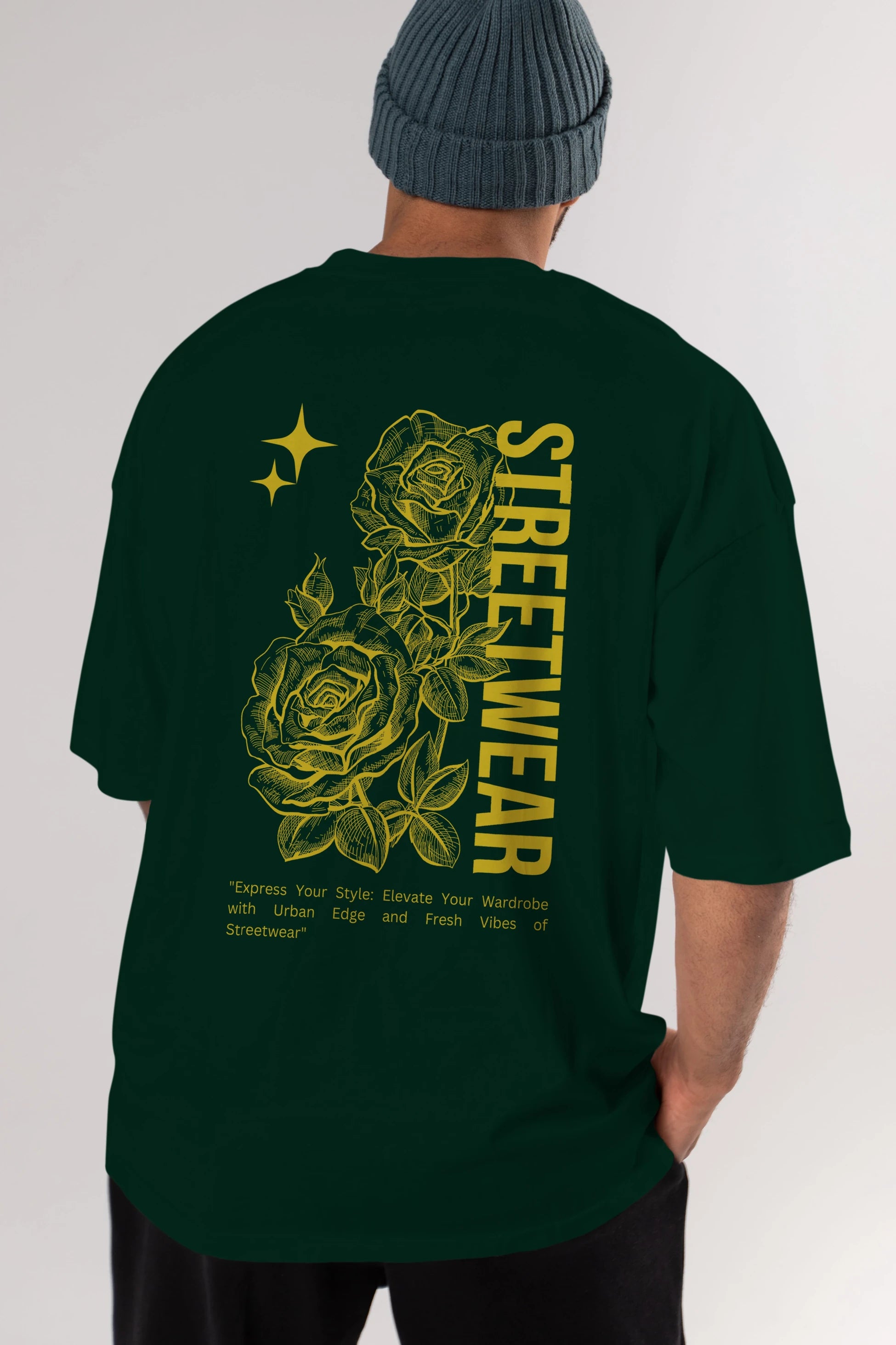 Minimalist Streetwear Arka Baskılı Oversize t-shirt Erkek Kadın Unisex