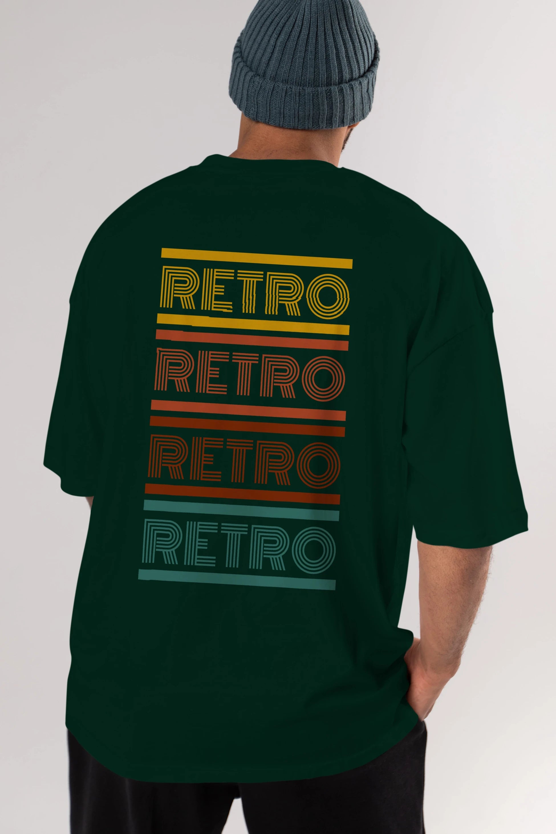 Retro Yazılı Arka Baskılı Oversize t-shirt Erkek Kadın Unisex