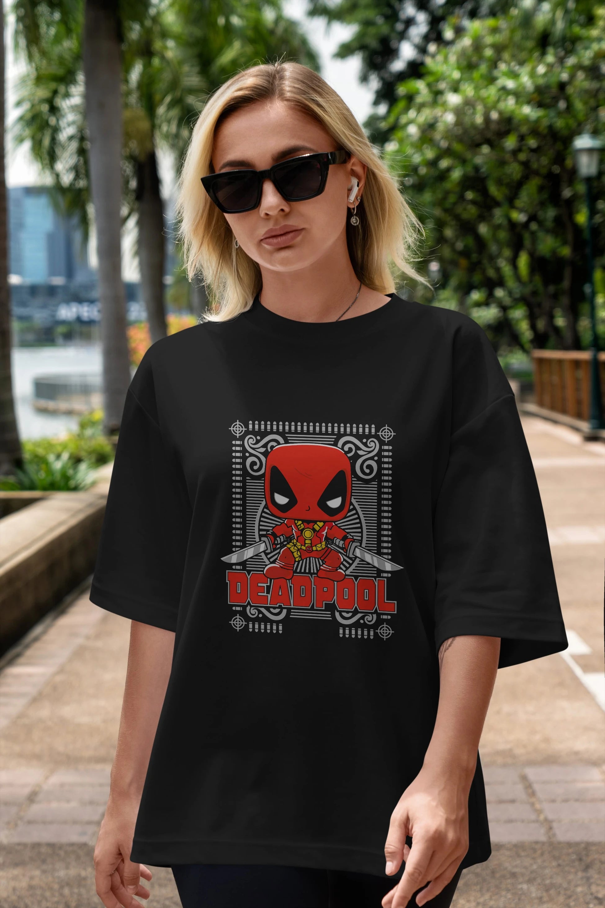 Deadpool (17) Ön Baskılı Oversize t-shirt Erkek Kadın Unisex %100 Pamuk Bisiklet Yaka tişort