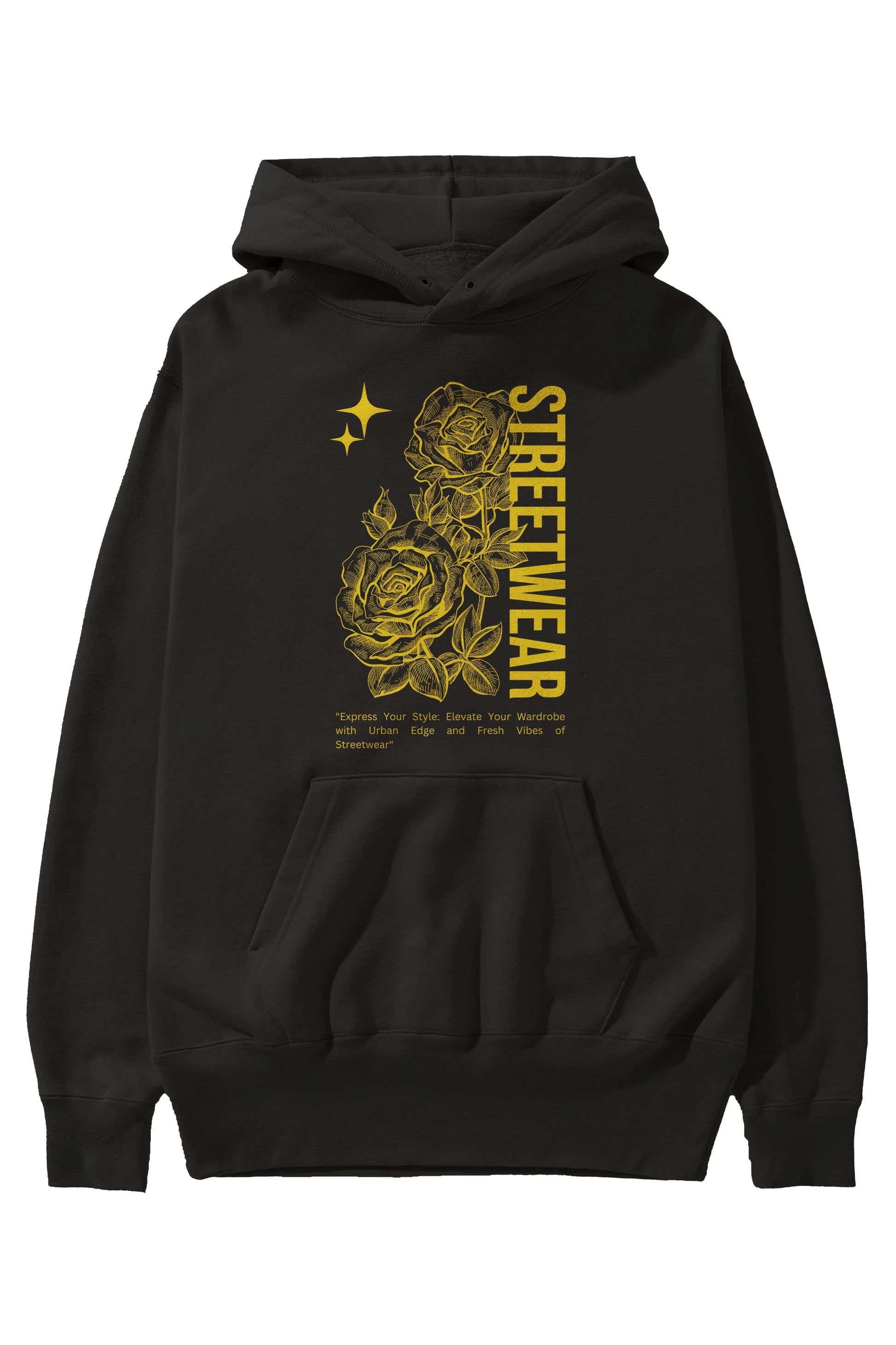 Minimalist Streetwear Ön Baskılı Oversize Hoodie Kapüşonlu Sweatshirt Erkek Kadın Unisex