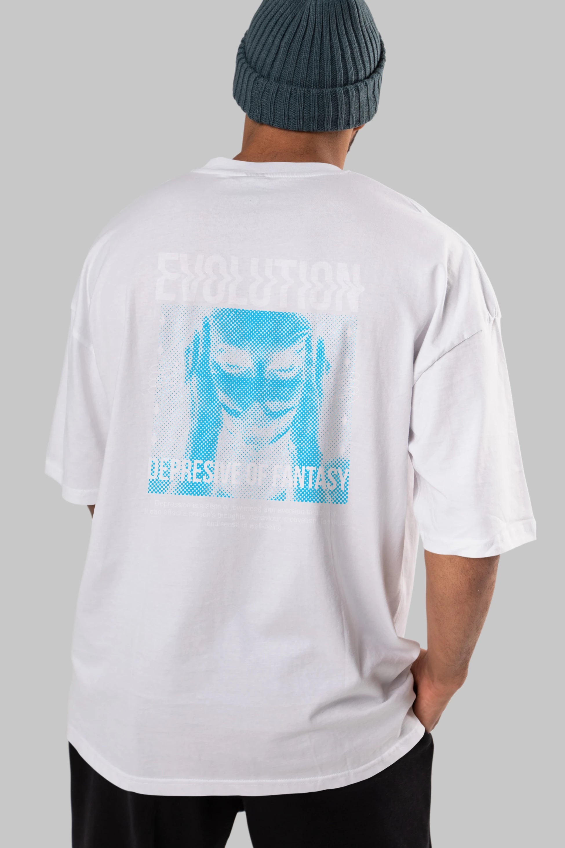 Evolution Arka Baskılı Oversize t-shirt Erkek Kadın Unisex
