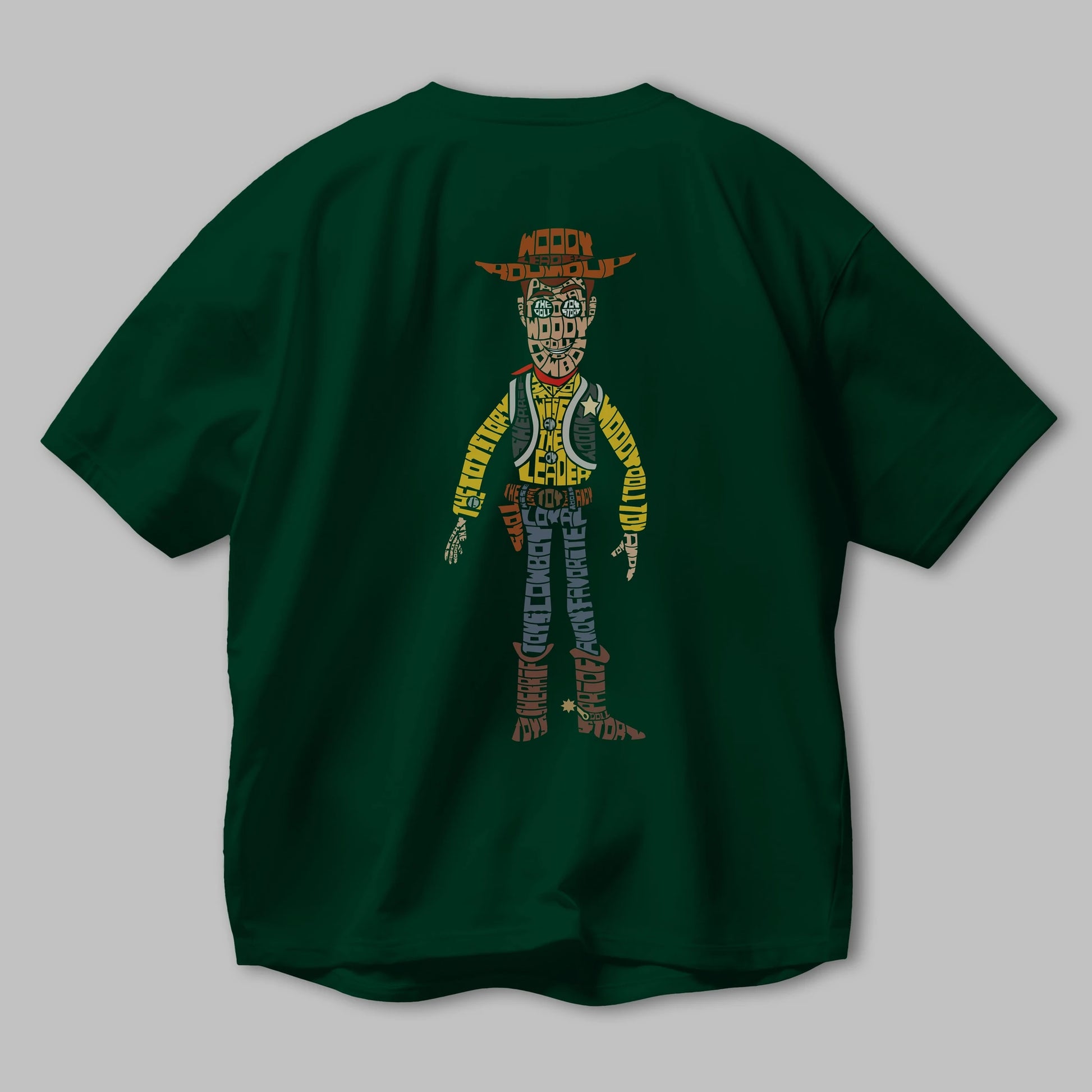 Woody Arka Baskılı Oversize t-shirt %100 pamuk Erkek Kadın Unisex