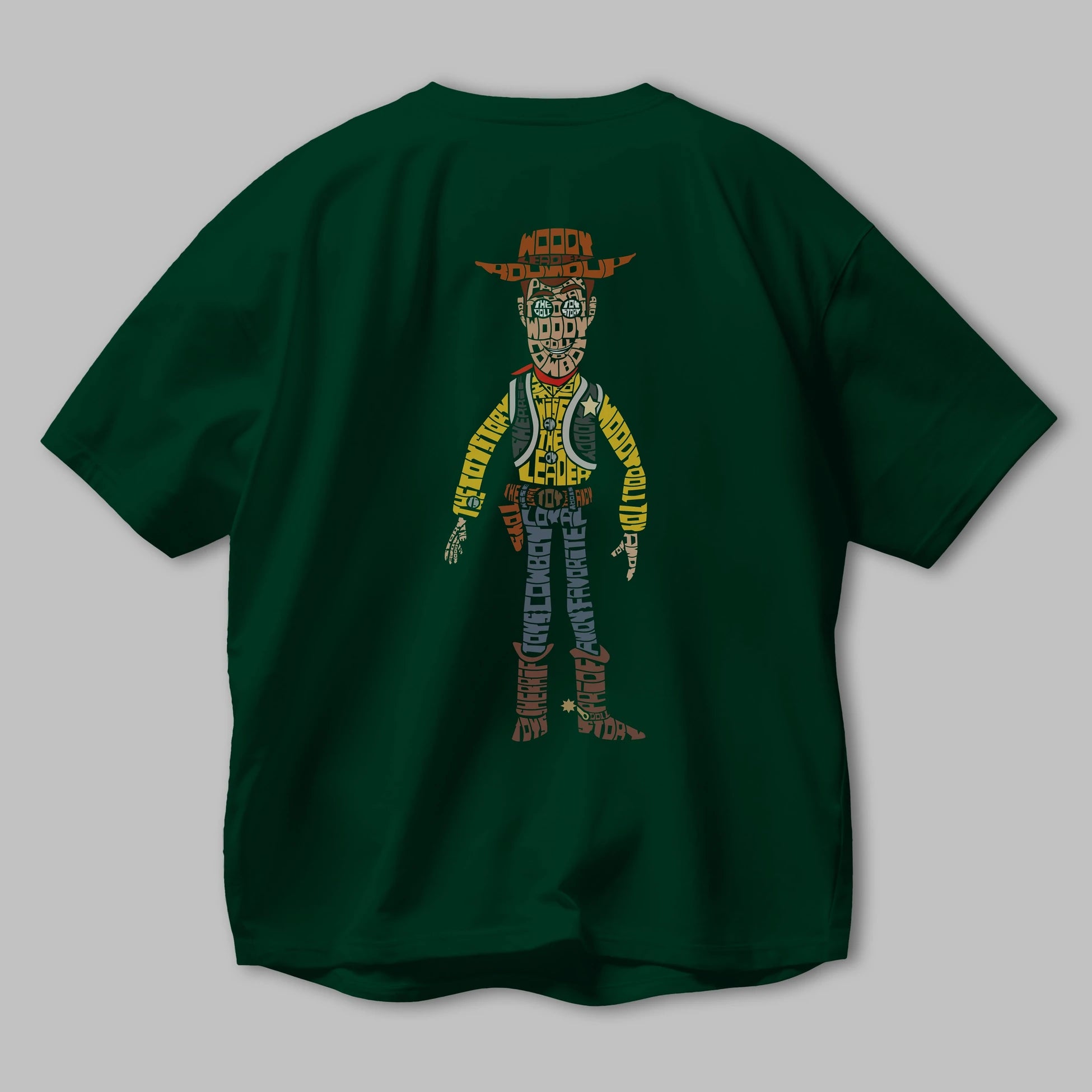Woody Arka Baskılı Oversize t-shirt %100 pamuk Erkek Kadın Unisex