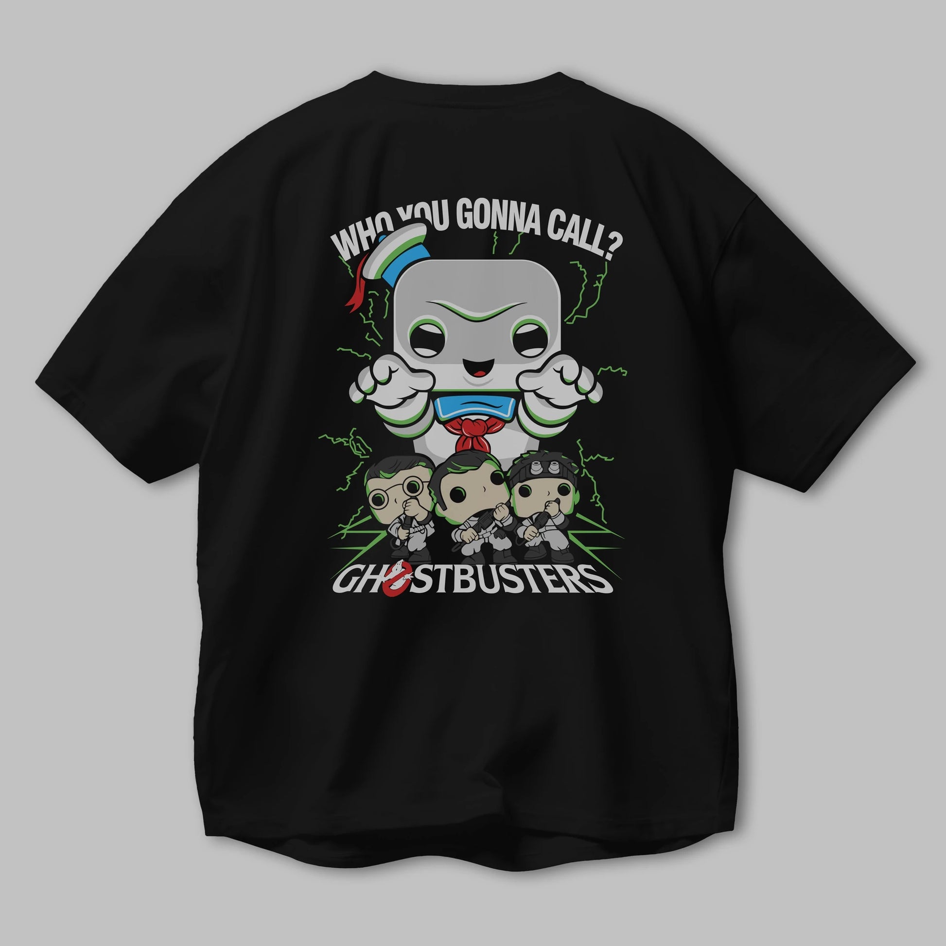Ghostbusters Arka Baskılı Oversize t-shirt Erkek Kadın Unisex %100 Pamuk Bisiklet Yaka tişort