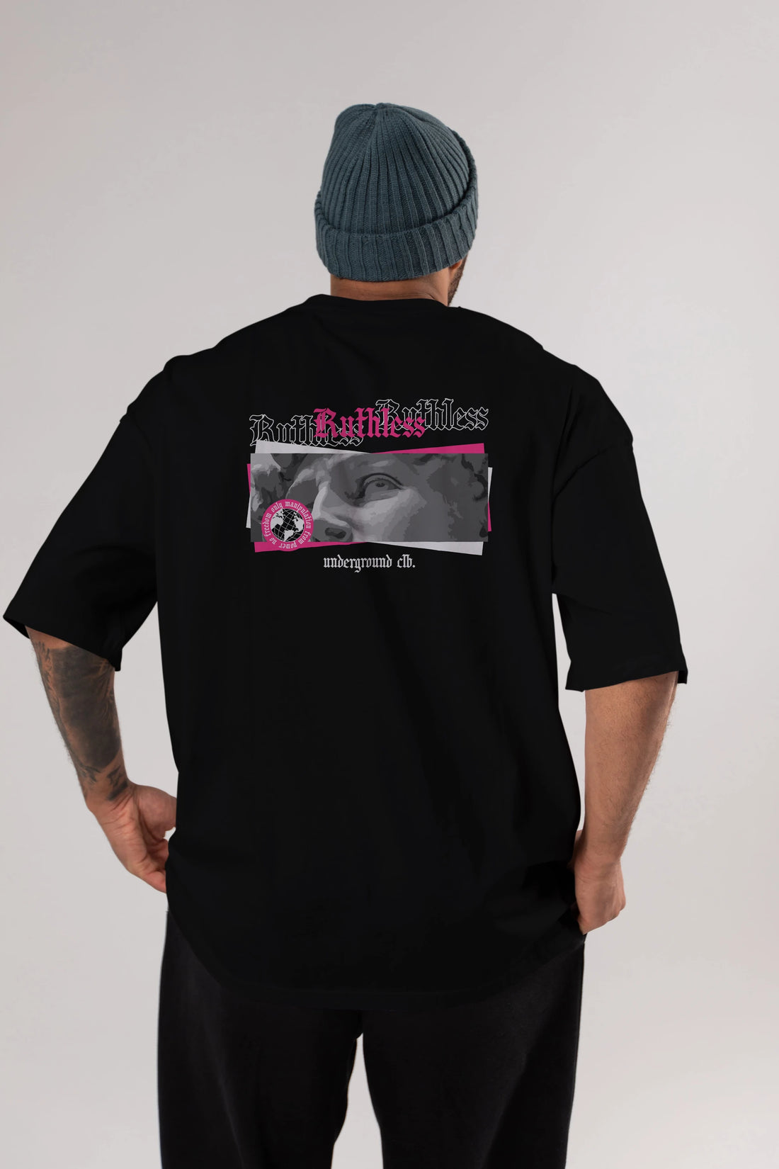Ruthless Arka Baskılı Oversize t-shirt Erkek Kadın Unisex