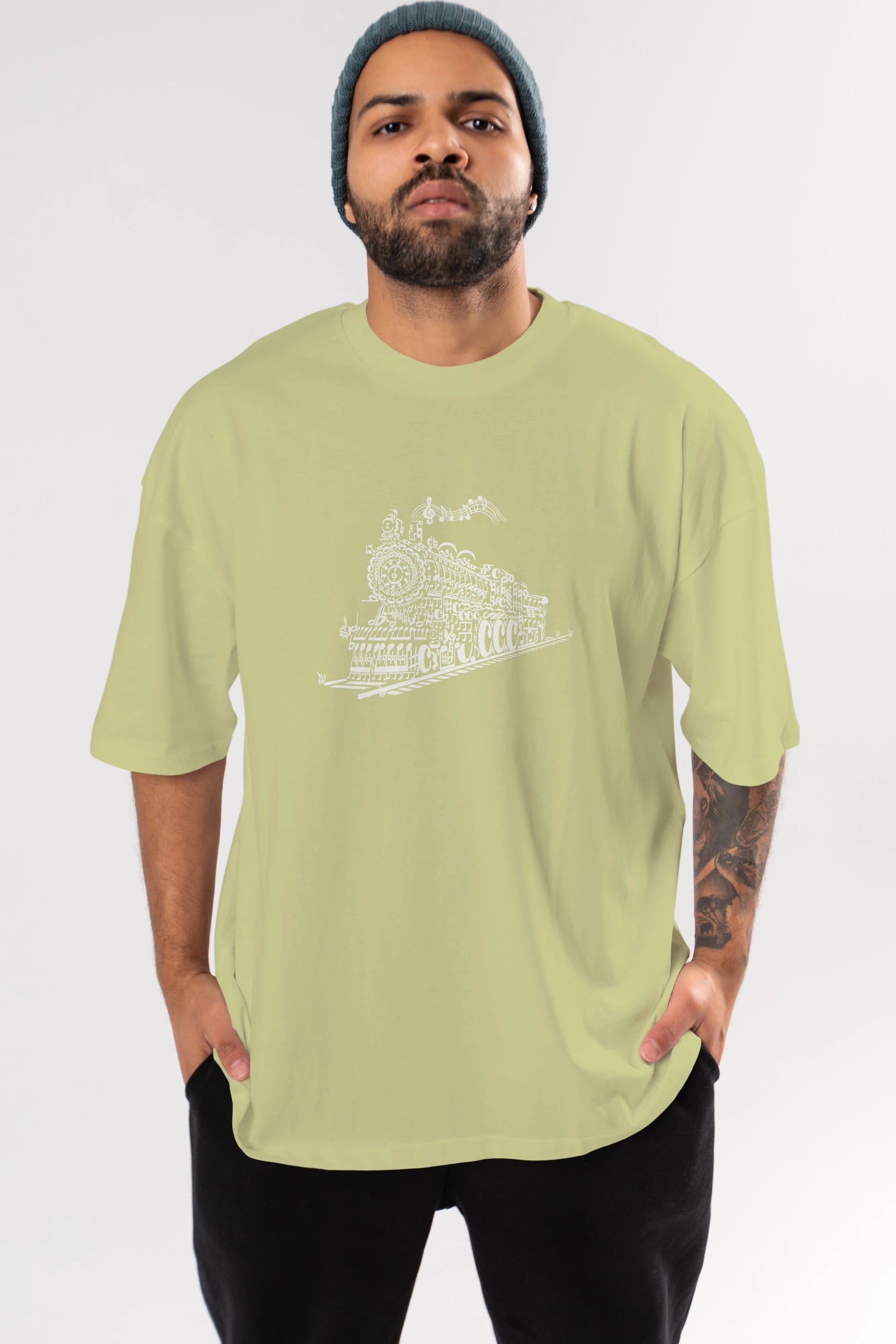 Train Song Ön Baskılı Oversize t-shirt %100 pamuk Erkek Kadın Unisex