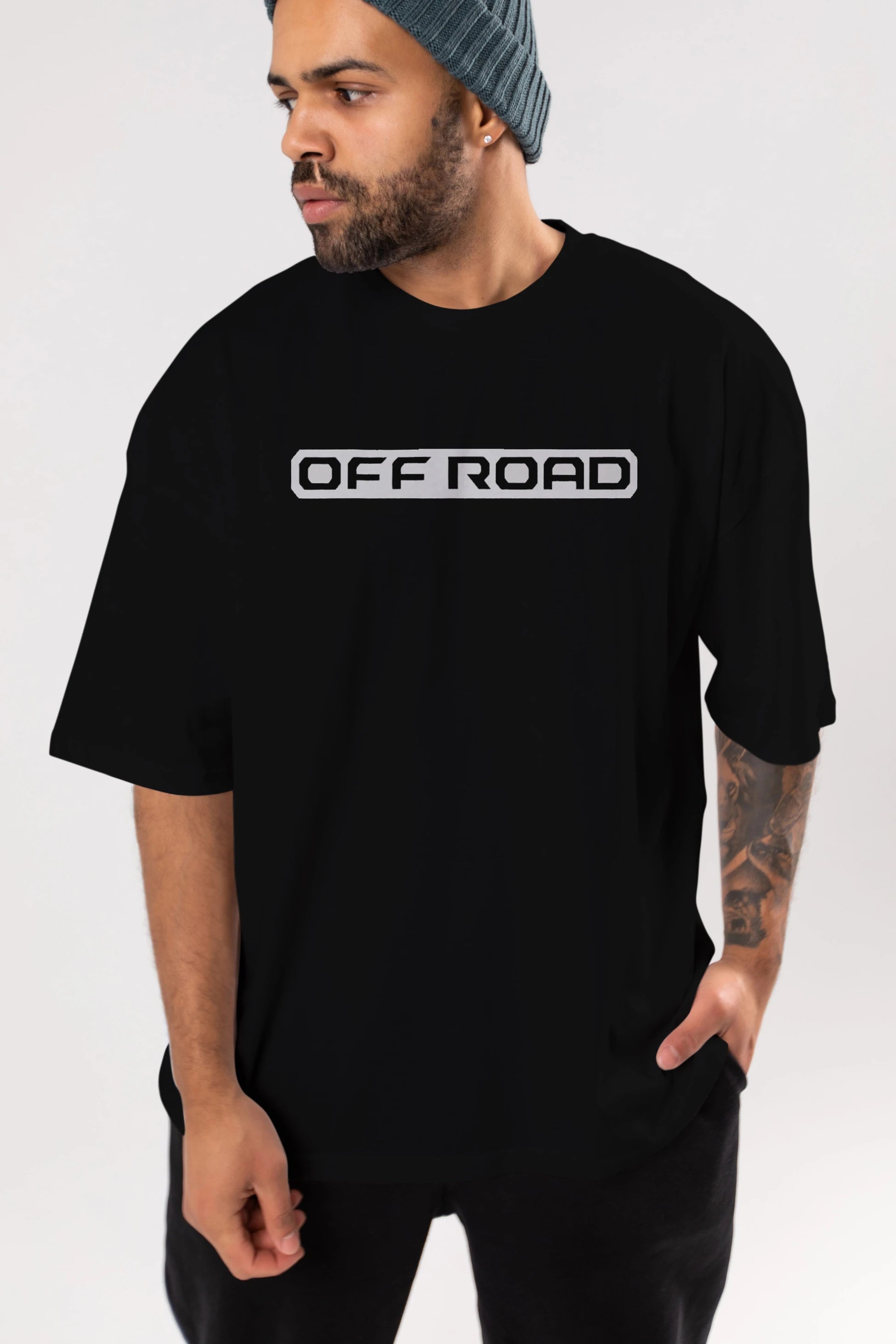 Off Road Ön Baskılı Oversize t-shirt %100 pamuk Erkek Kadın Unisex