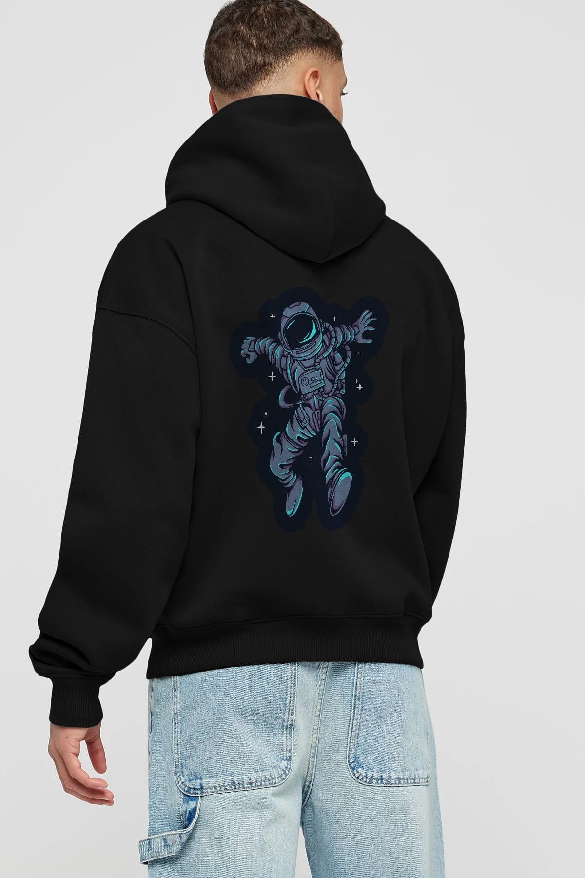 Astrostars sticker Arka Baskılı Hoodie Oversize Kapüşonlu Sweatshirt Erkek Kadın Unisex