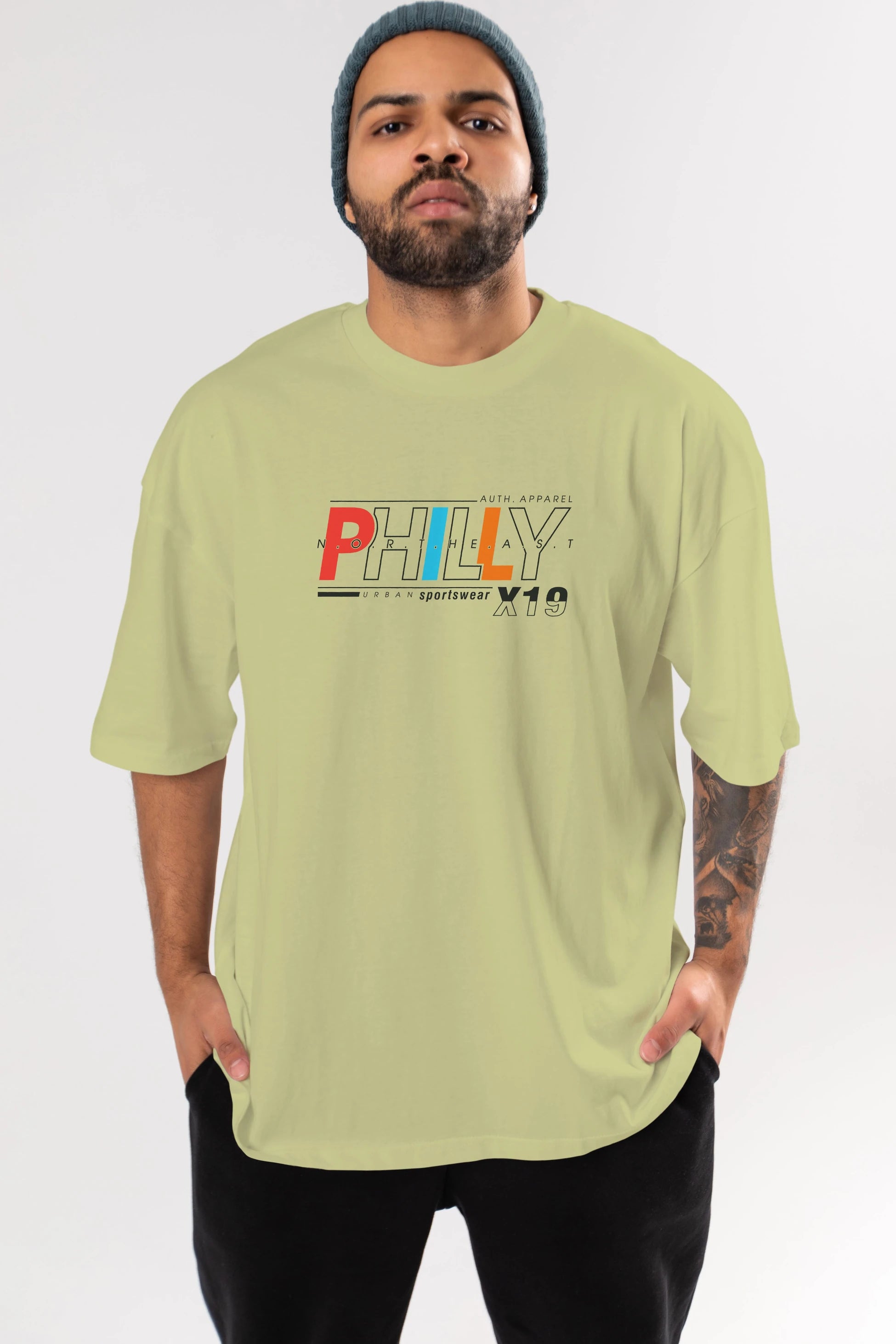 Philly Ön Baskılı Oversize t-shirt Erkek Kadın Unisex
