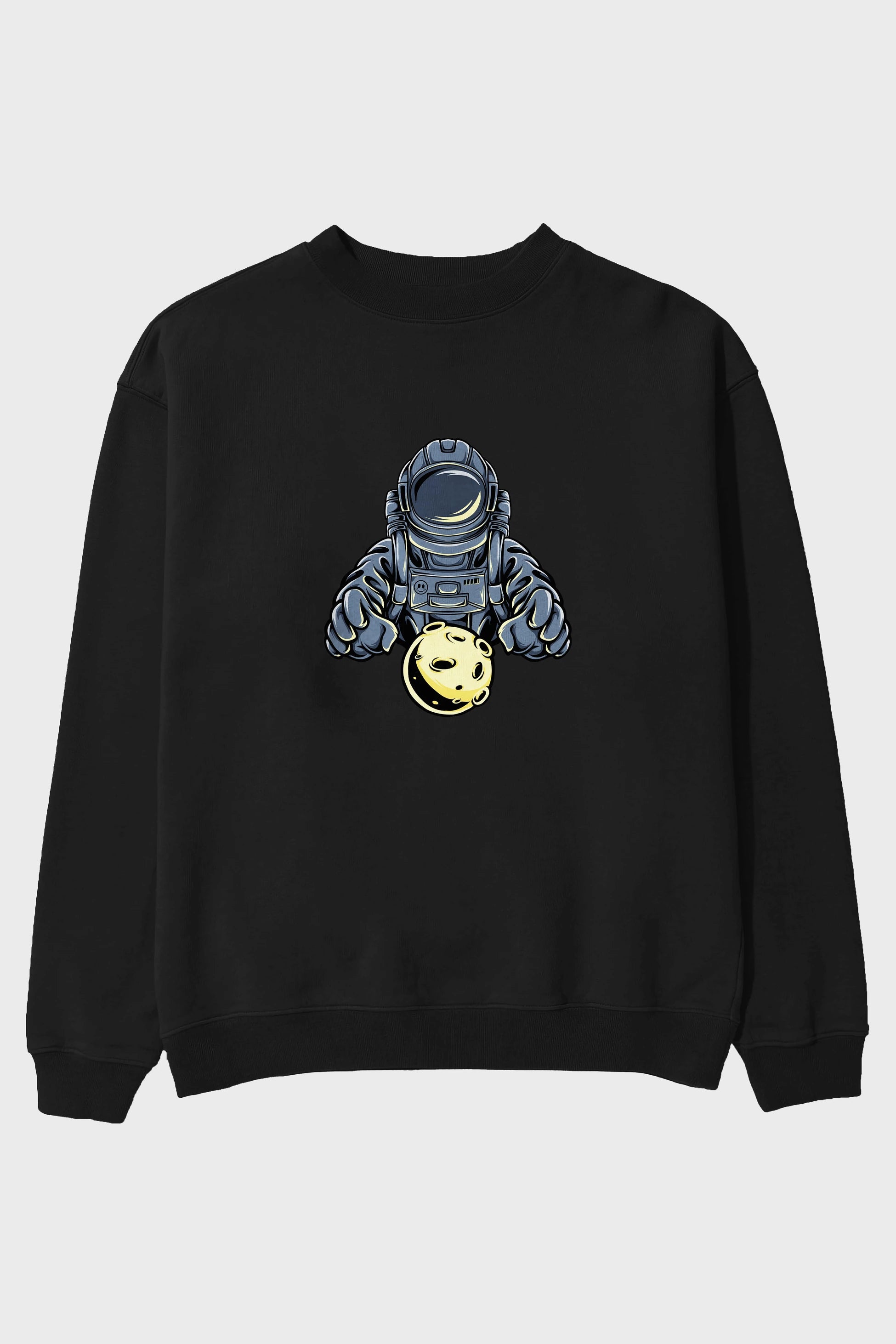 Astromoon tshirt Ön Baskılı Oversize Sweatshirt Erkek Kadın Unisex