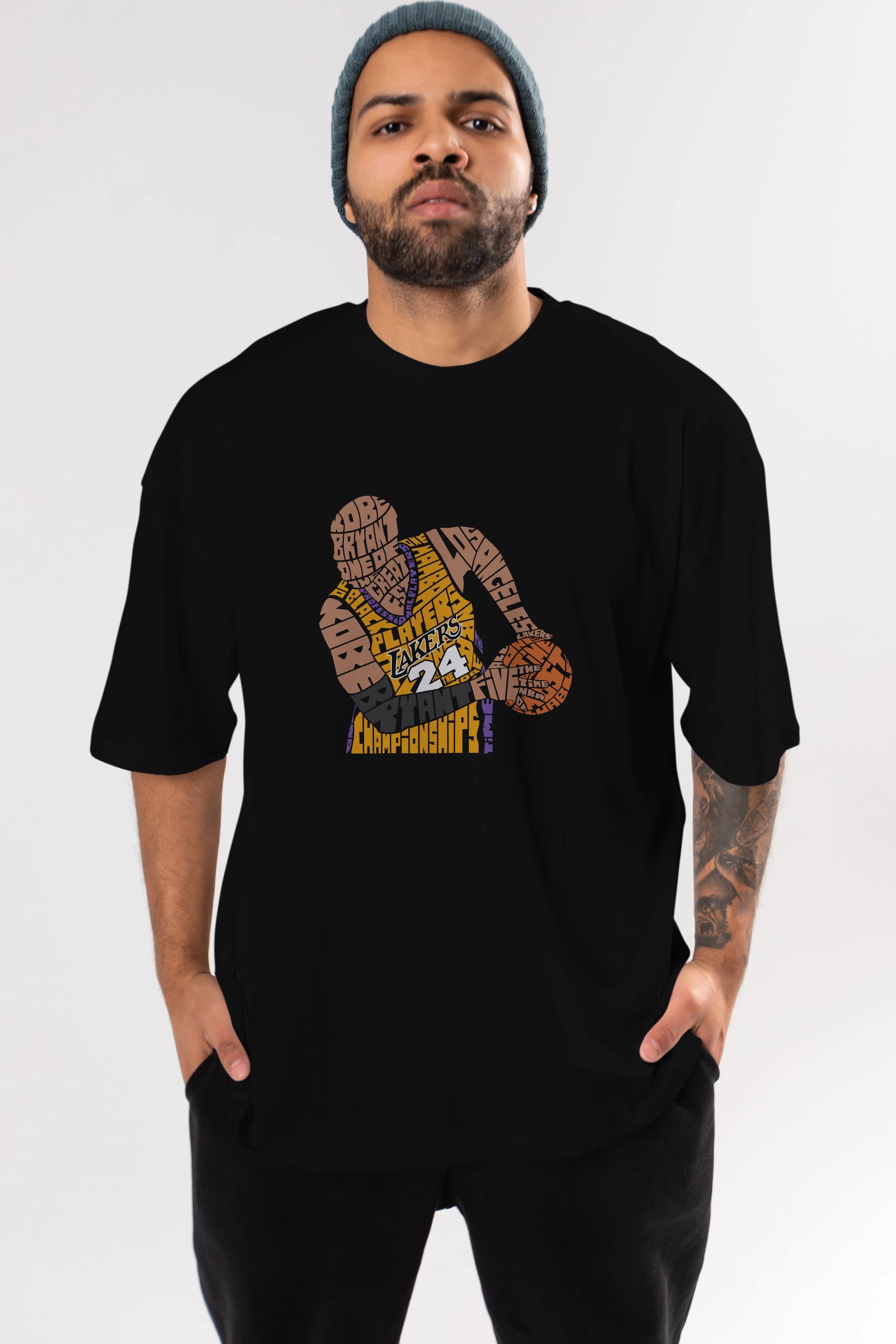 Kobe Bryant Ön Baskılı Oversize t-shirt %100 pamuk Erkek Kadın Unisex