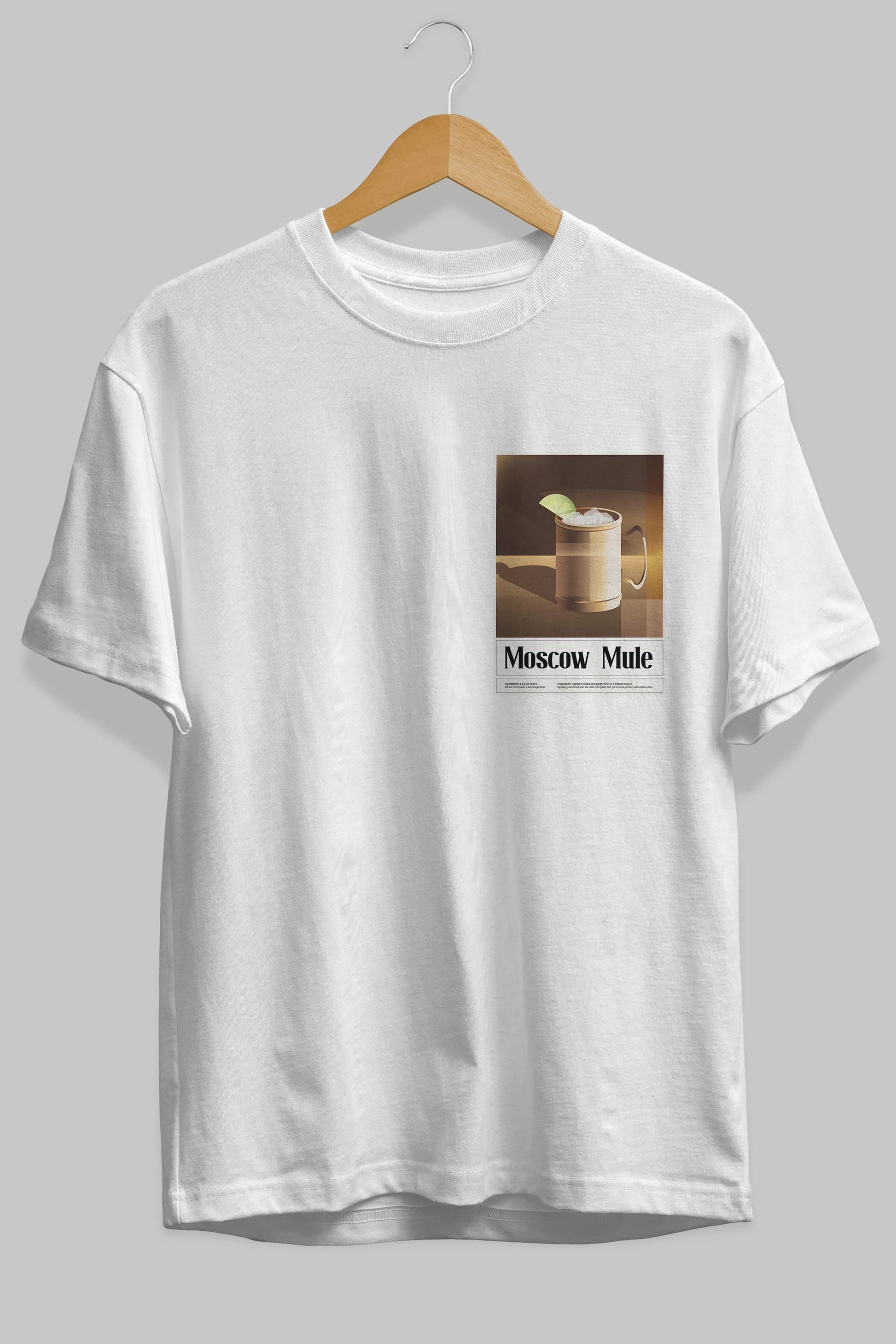 Moscow Mule 3 Ön Sol Baskılı Oversize t-shirt Erkek Kadın Unisex %100 Pamuk Bisiklet Yaka tişort