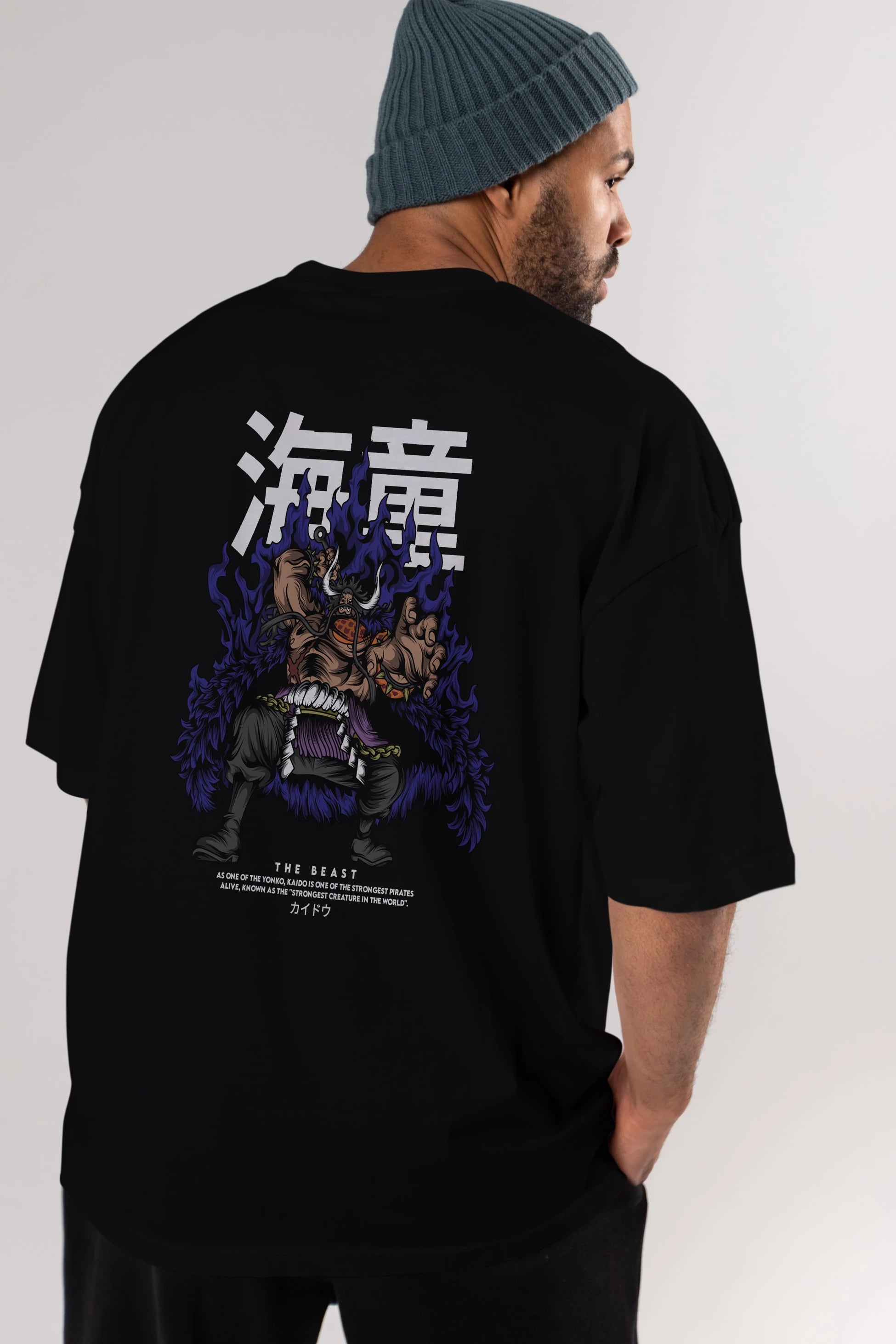 Kaido Anime Arka Baskılı Oversize t-shirt Erkek Kadın Unisex
