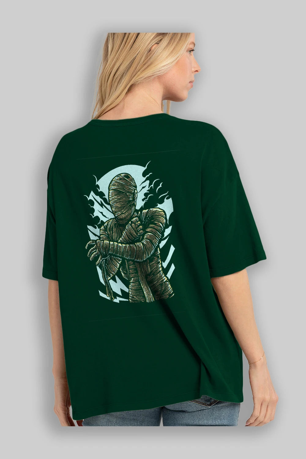 The Mummy Arka Baskılı Oversize t-shirt Erkek Kadın Unisex %100 Pamuk