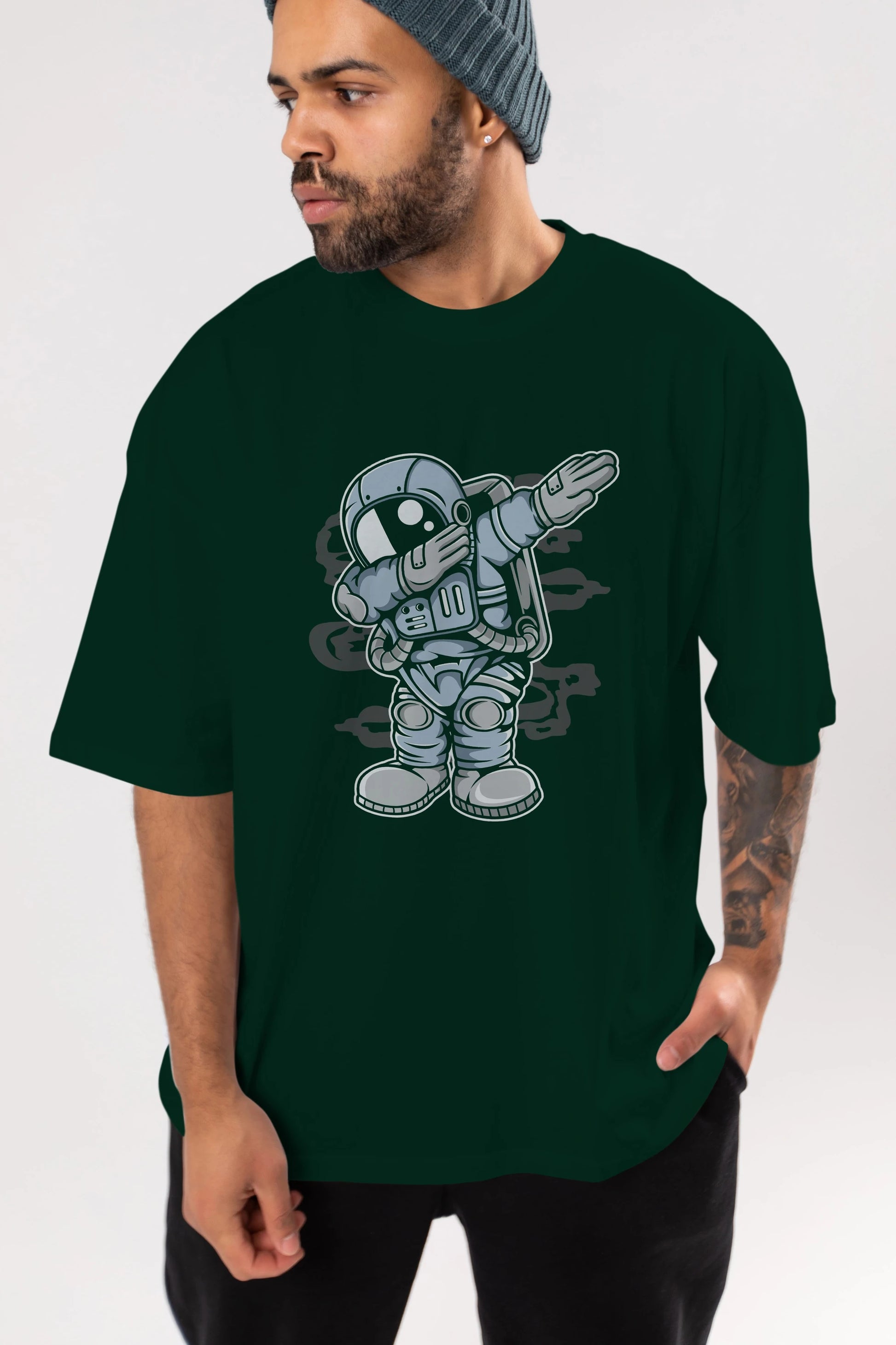 Astronaut Dab Ön Baskılı Oversize t-shirt Erkek Kadın Unisex