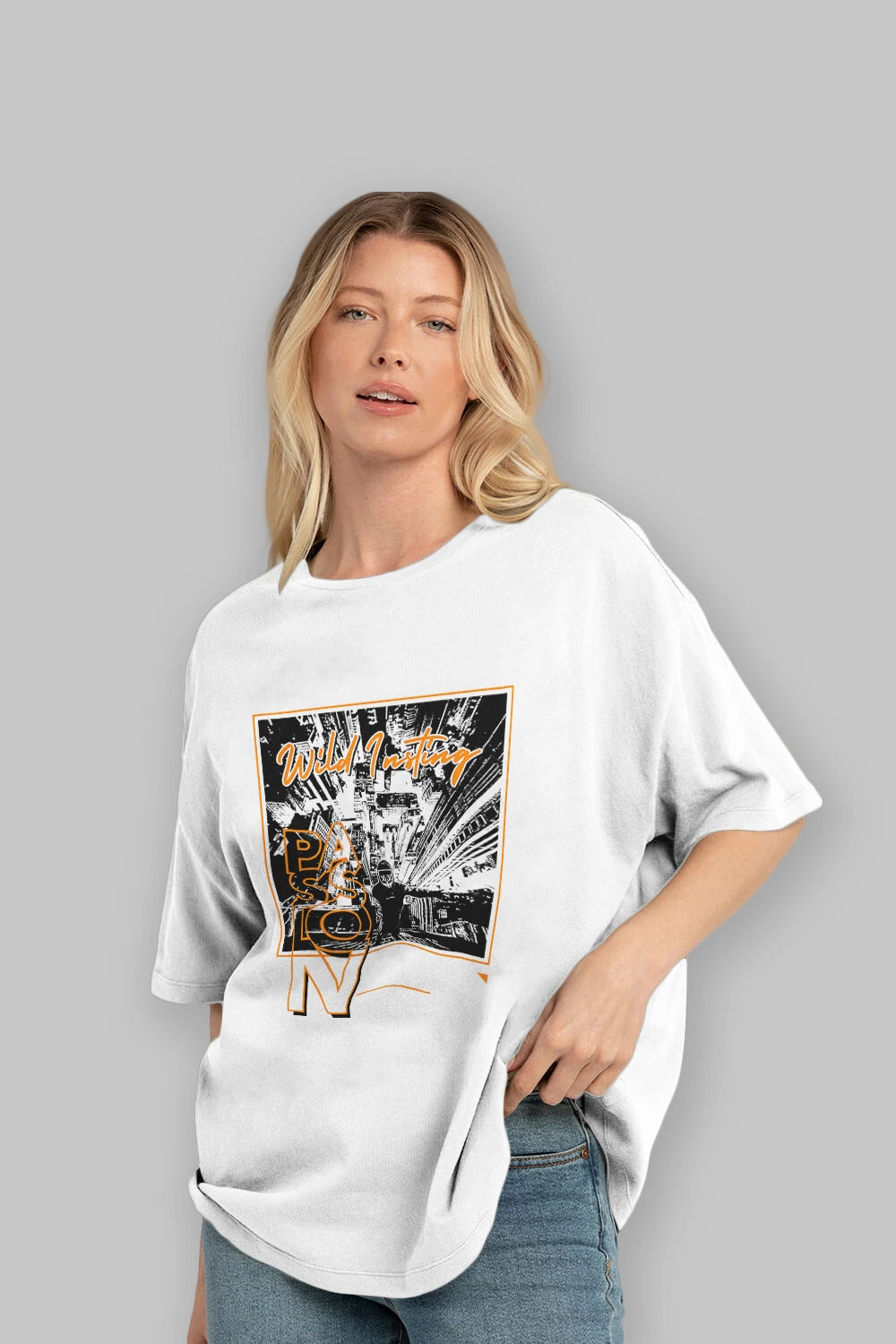 Wild Passion Ön Baskılı Oversize t-shirt Erkek Kadın Unisex