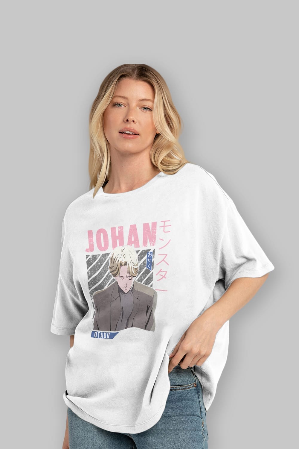 Johan Liebert MONSTER Anime Ön Baskılı Oversize t-shirt %100 pamuk Erkek Kadın Unisex