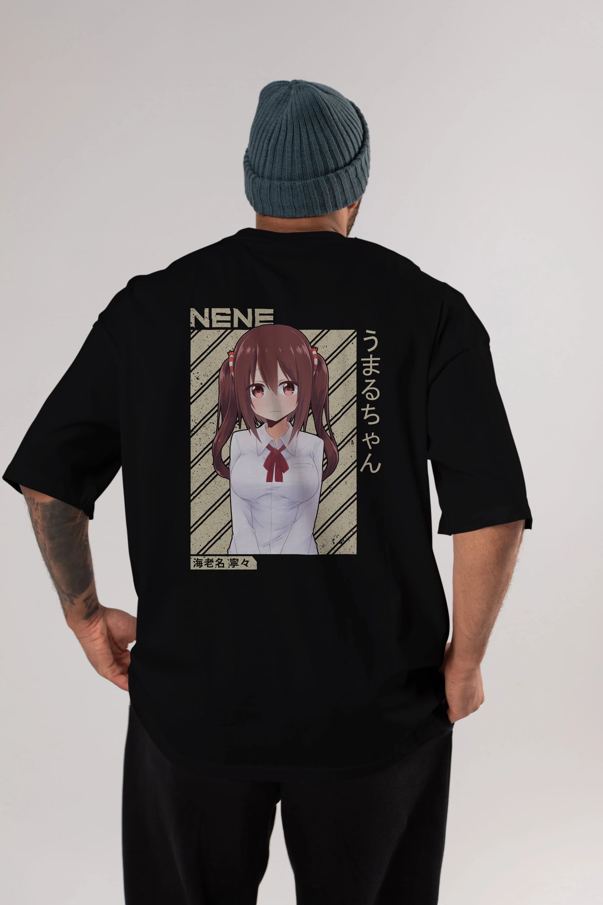 Nene Ebina 1 Anime Arka Baskılı Oversize t-shirt Erkek Kadın Unisex