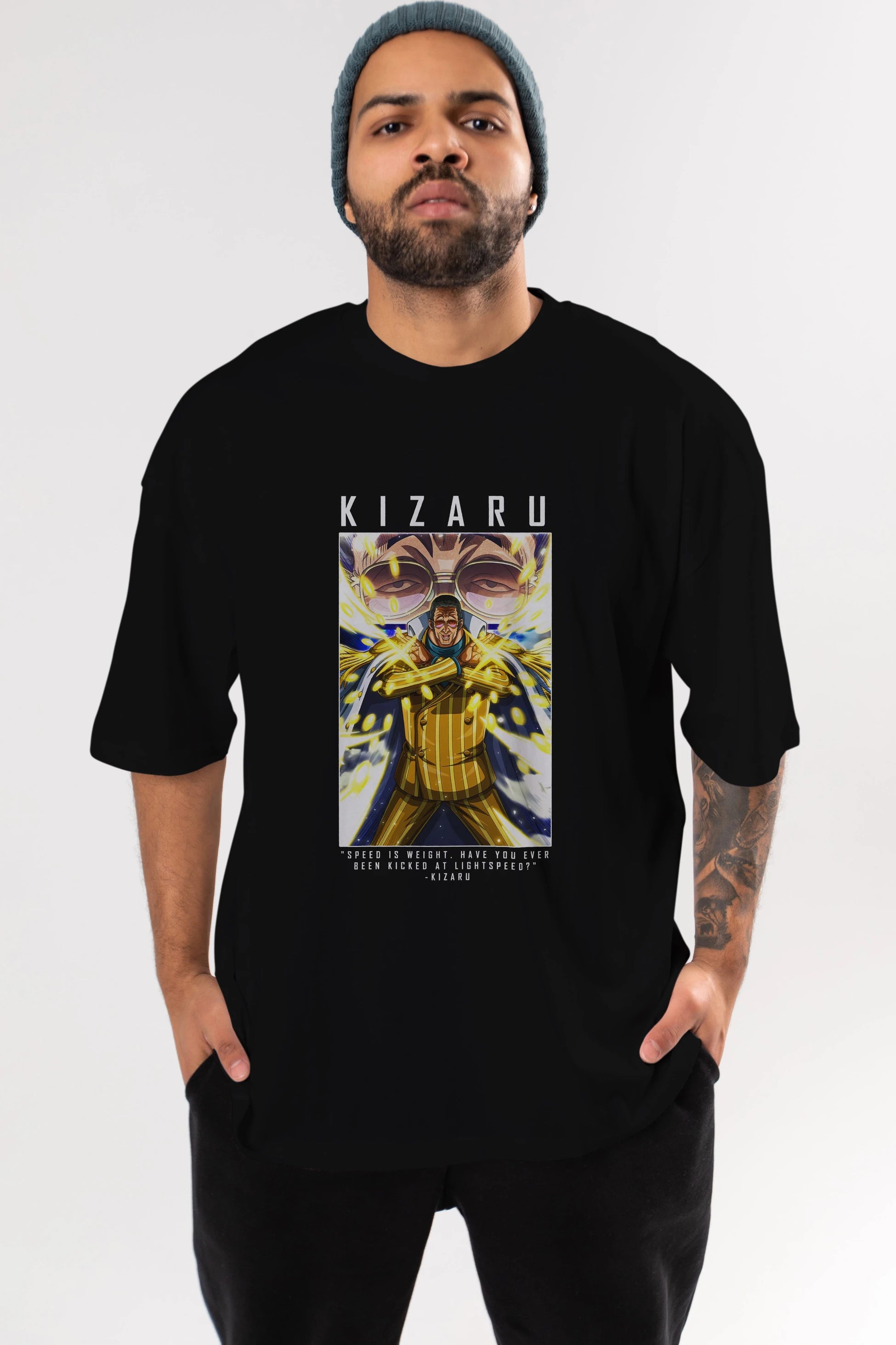 Kizaru Anime Ön Baskılı Oversize t-shirt Erkek Kadın Unisex