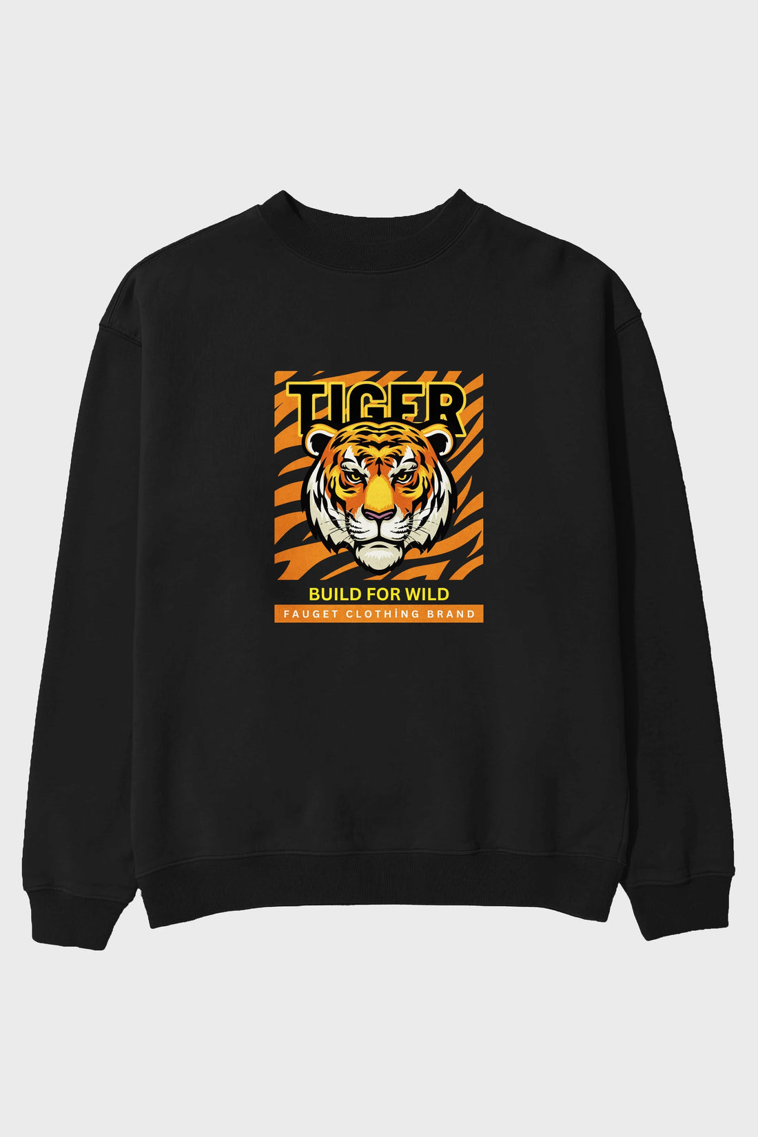 Tiger Ön Baskılı Oversize Sweatshirt Erkek Kadın Unisex