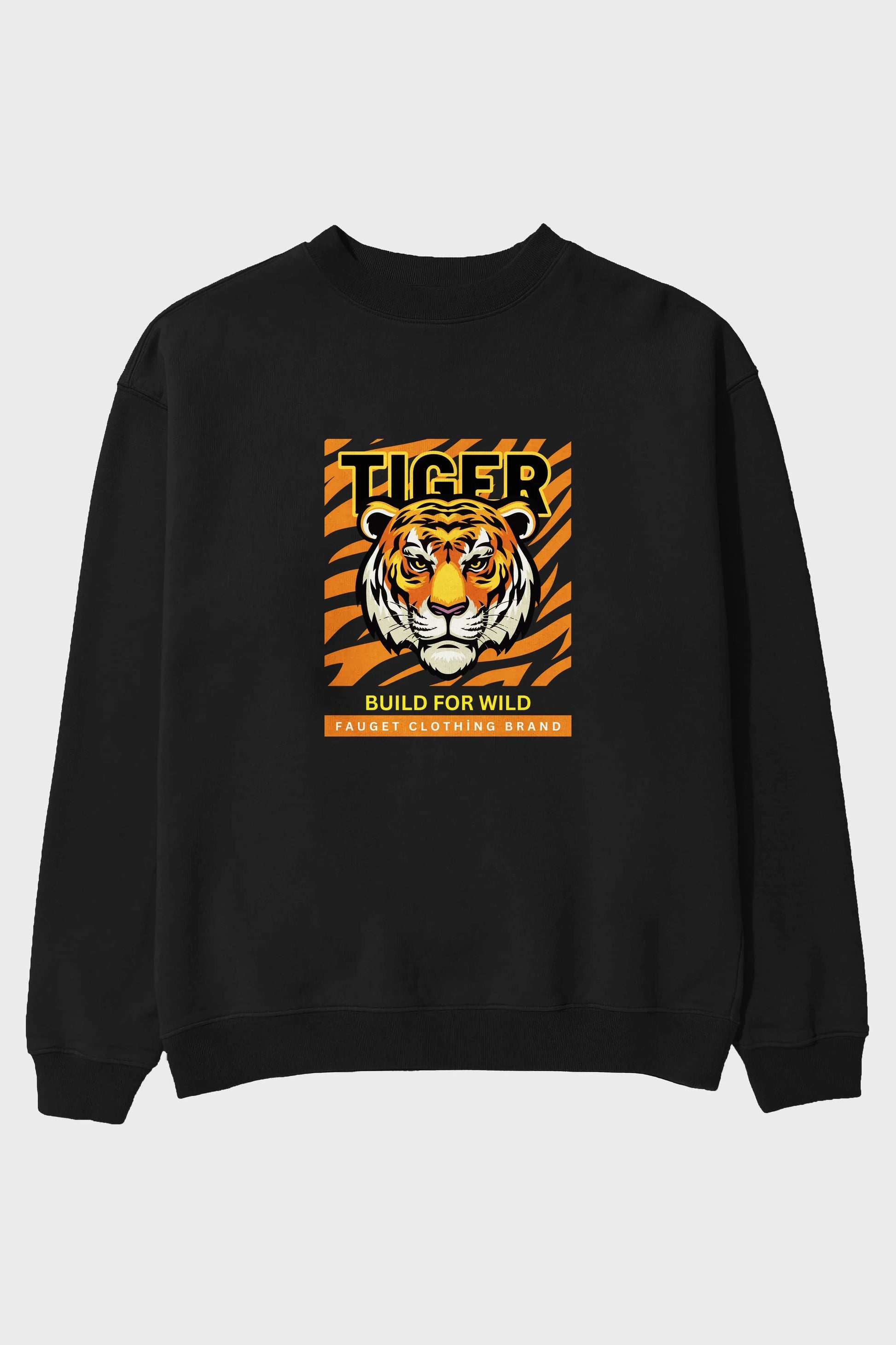 Tiger Ön Baskılı Oversize Sweatshirt Erkek Kadın Unisex