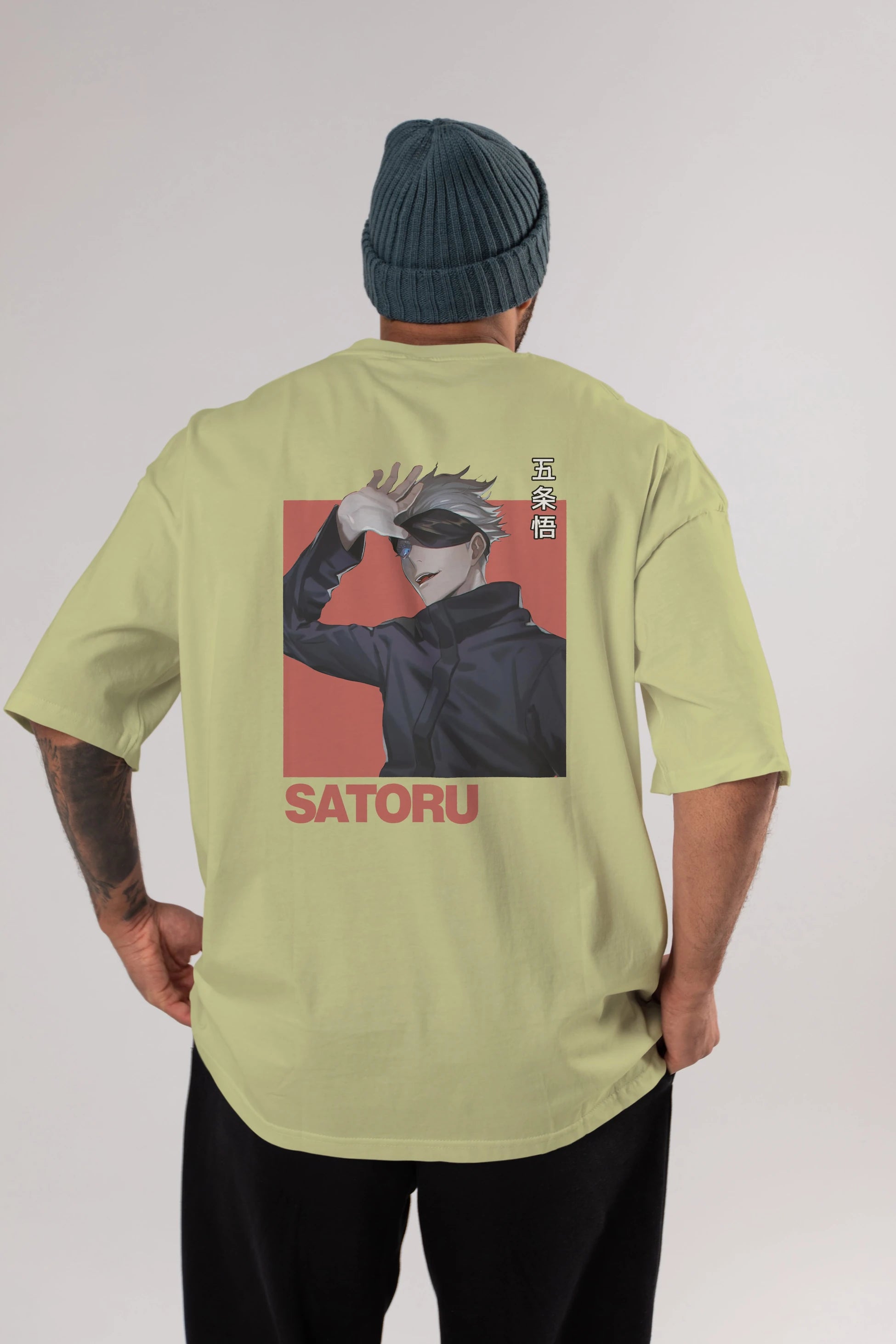 SATORU GOJO 2 Anime Arka Baskılı Oversize t-shirt Erkek Kadın Unisex