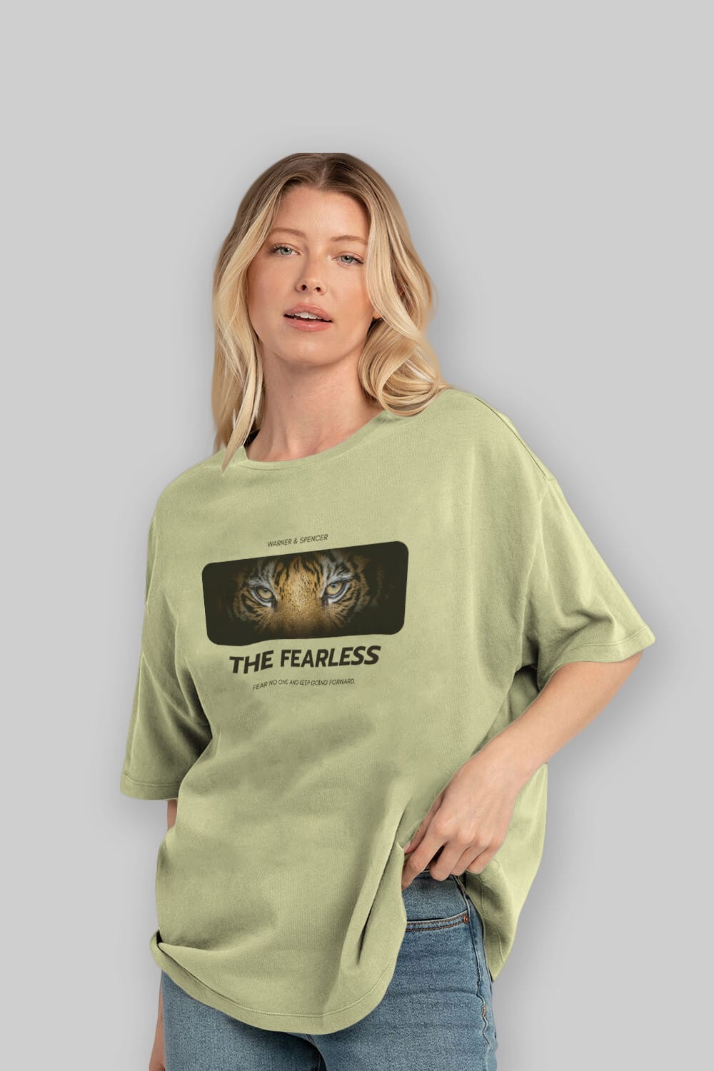 The Fearless Yazılı Ön Baskılı Oversize t-shirt Erkek Kadın Unisex