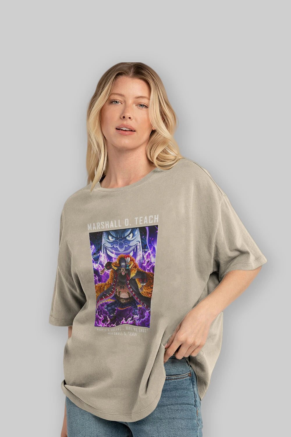 Blackbeard Anime Ön Baskılı Oversize t-shirt Erkek Kadın Unisex