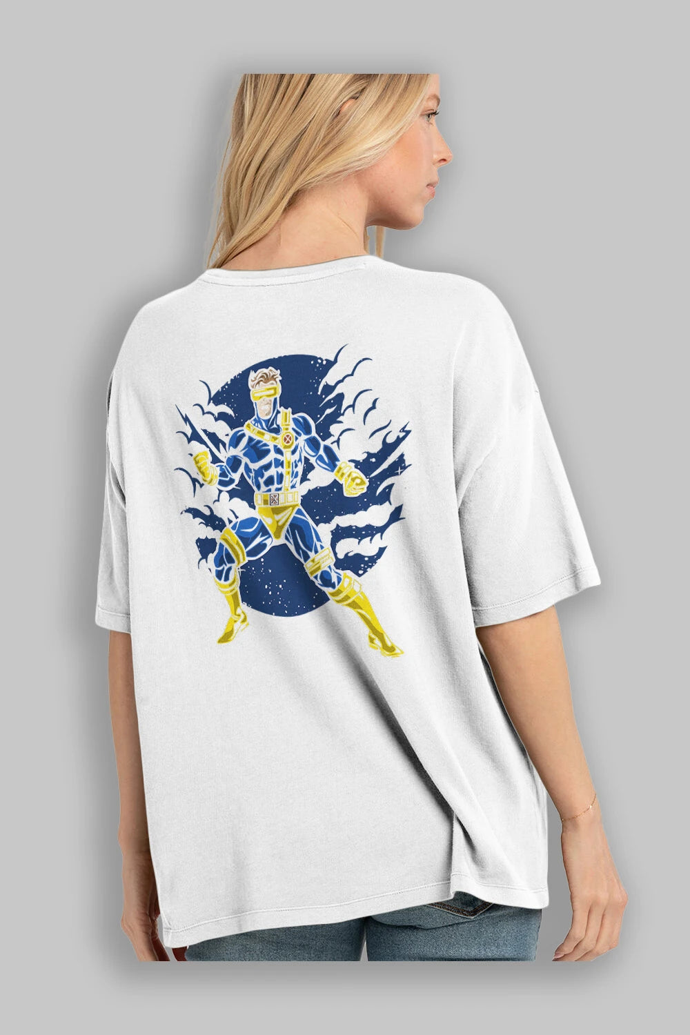 CYCLOPS Arka Baskılı Oversize t-shirt Erkek Kadın Unisex %100 Pamuk