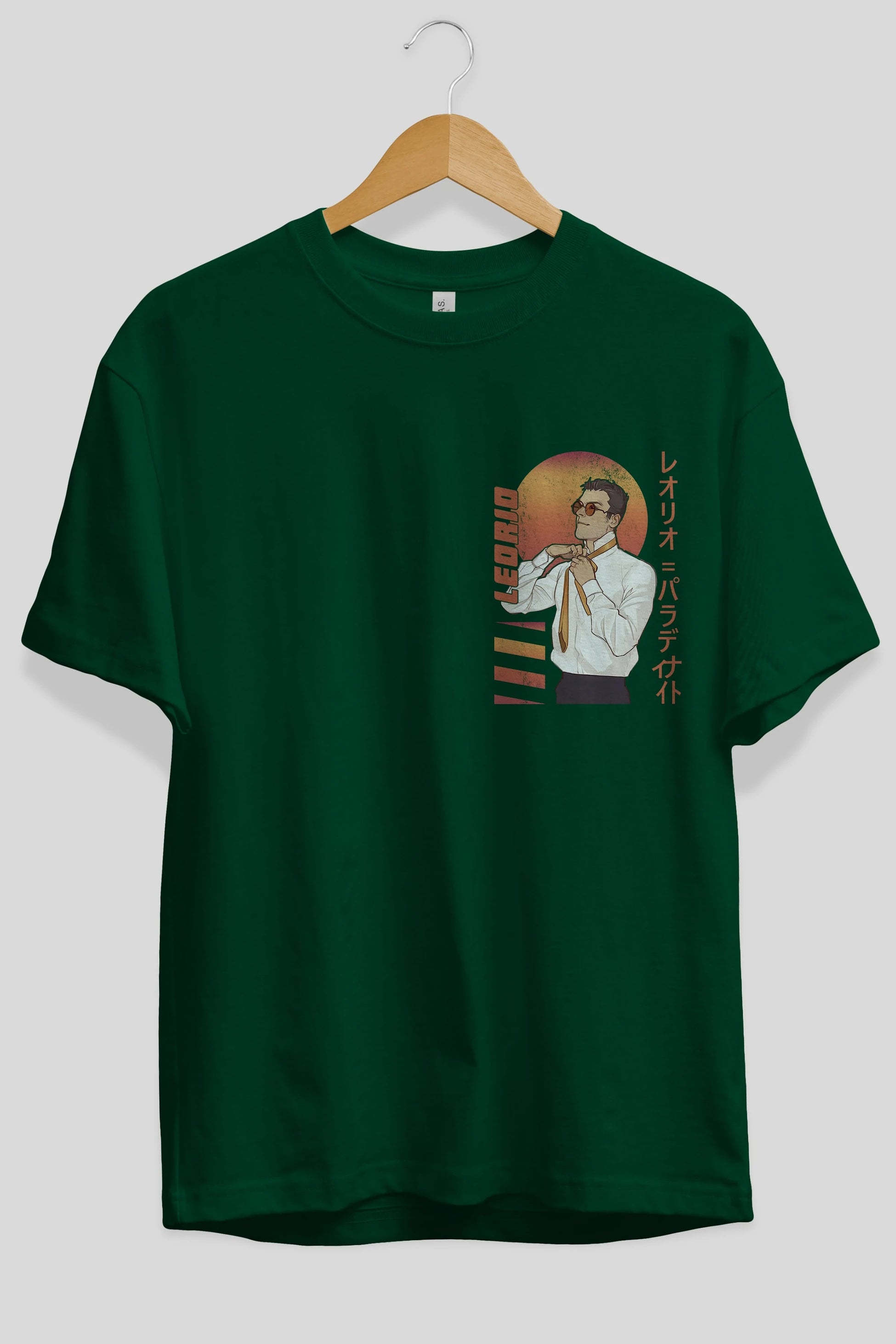 Leorio Paladiknight 5 (2) Ön Sol Baskılı Oversize t-shirt Erkek Kadın Unisex %100 Pamuk Bisiklet Yaka tişort