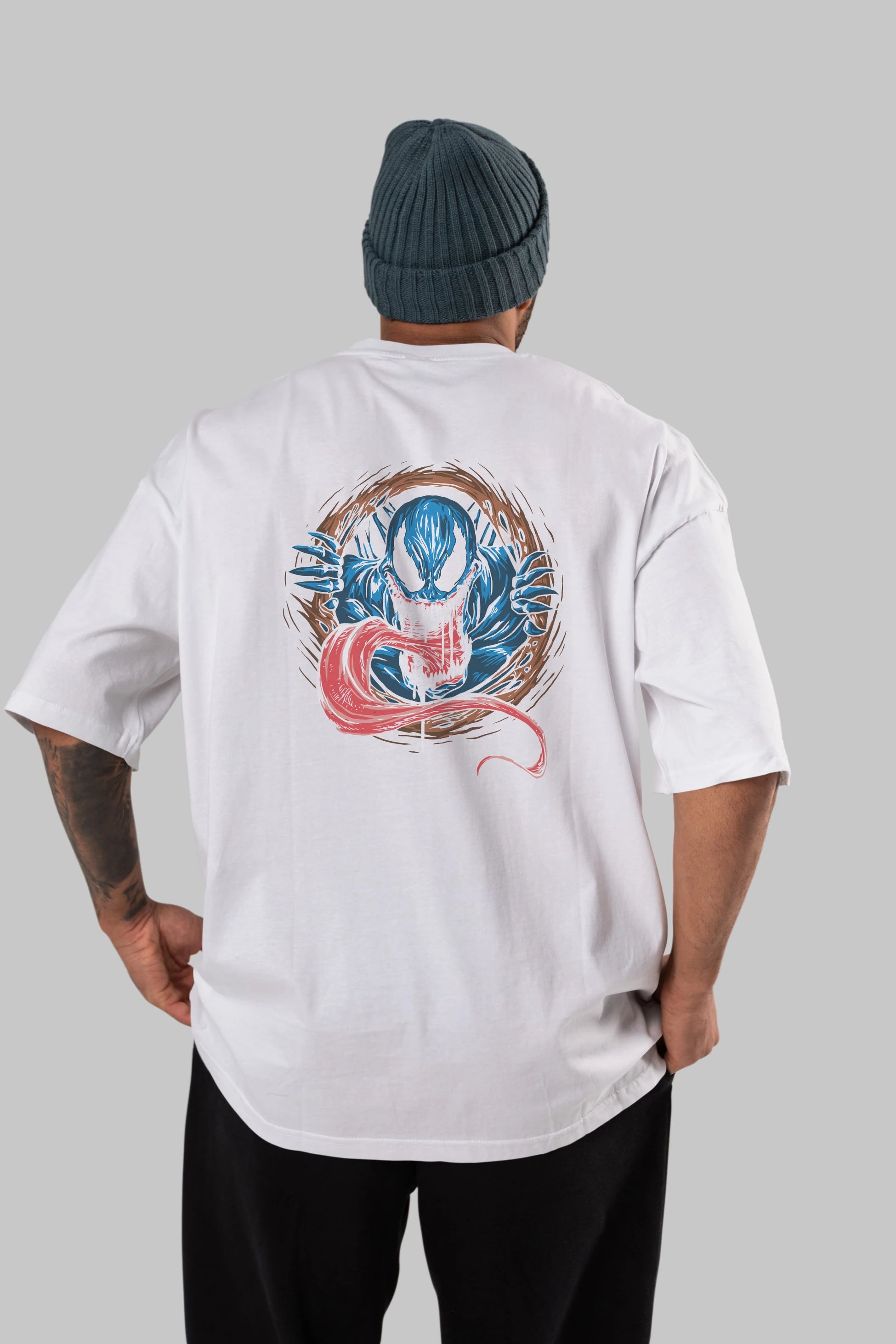 Venom (7) Arka Baskılı Oversize t-shirt Erkek Kadın Unisex %100 Pamuk Bisiklet Yaka tişort