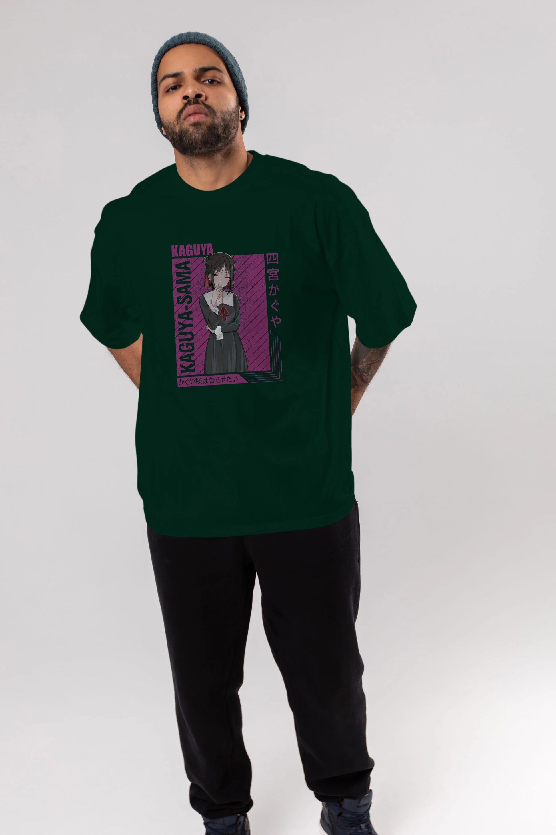 Kaguya Shinomiya 4 1 Anime Ön Baskılı Oversize t-shirt %100 pamuk Erkek Kadın Unisex