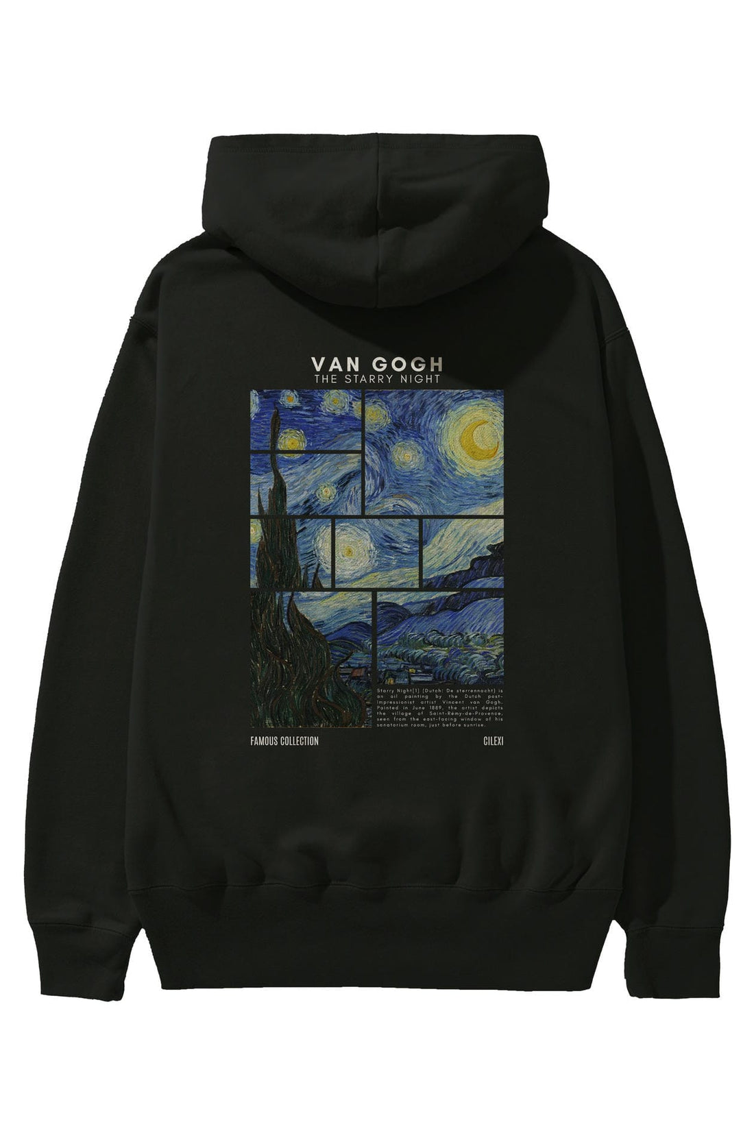 Van Gogh The Starry Night Arka Baskılı Hoodie Oversize Kapüşonlu Sweatshirt Erkek Kadın