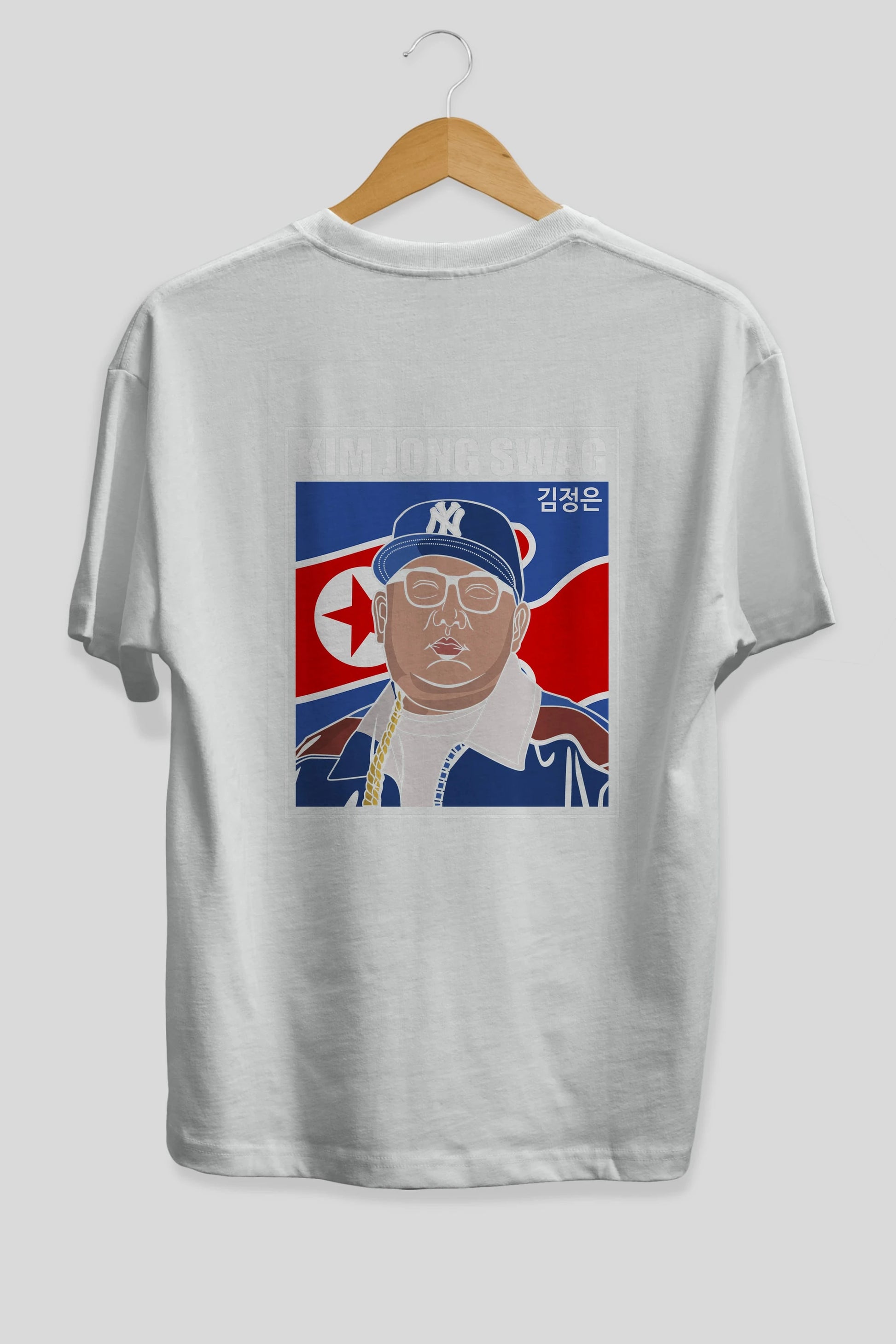 King Jong Swag Arka Baskılı Oversize t-shirt Erkek Kadın Unisex %100 Pamuk tişort