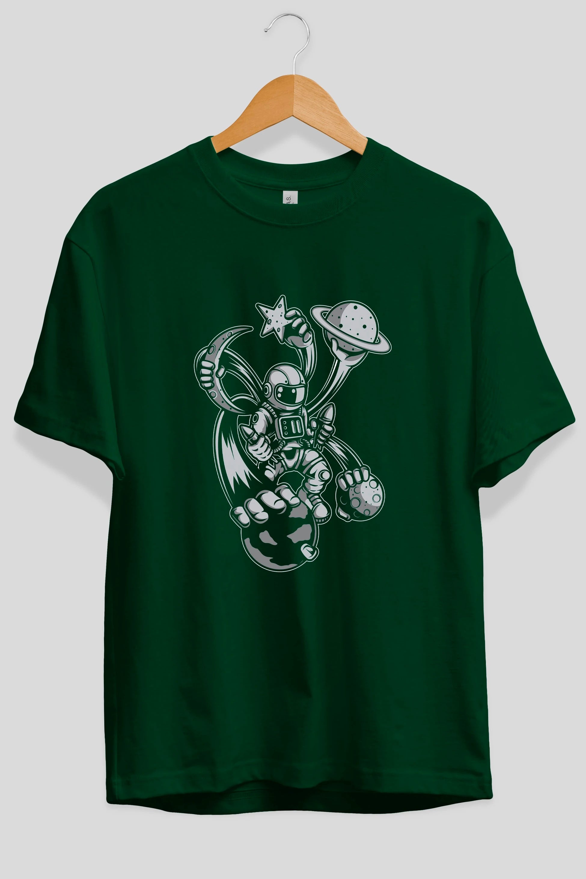 Astronaut Multiple Hands Ön Baskılı Oversize t-shirt Erkek Kadın Unisex