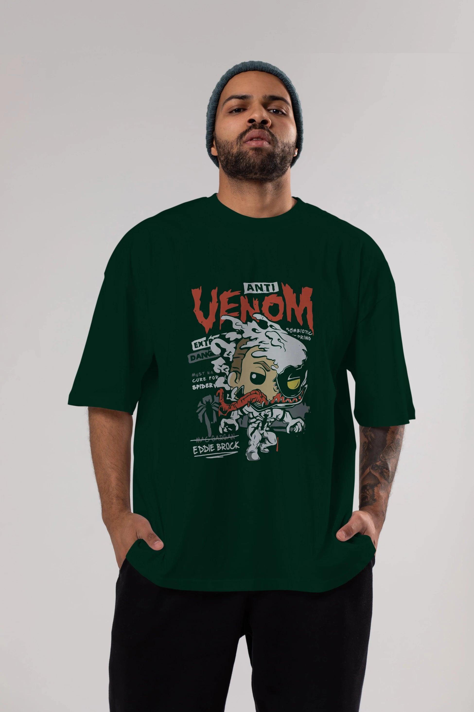 Venom (9) Ön Baskılı Oversize t-shirt Erkek Kadın Unisex %100 Pamuk Bisiklet Yaka tişort