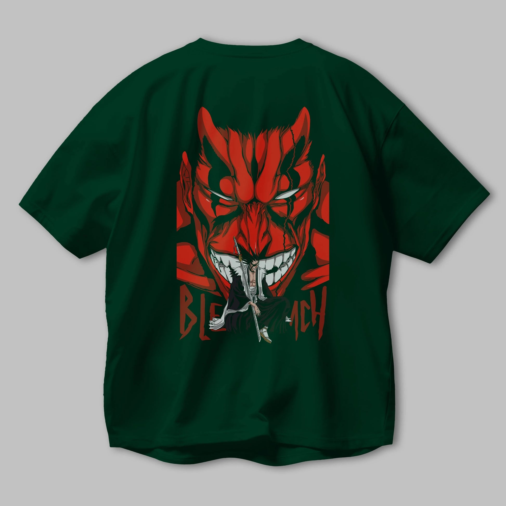 KENPACHI ZARAKI BLEACH Anime Arka Baskılı Oversize t-shirt Erkek Kadın Unisex