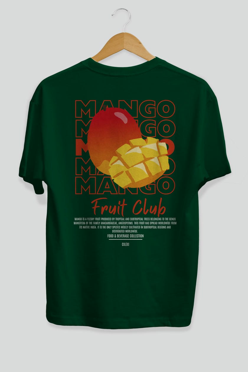 Mango Arka Baskılı Oversize t-shirt Erkek Kadın Pamuk Bisiklet Yaka tişort