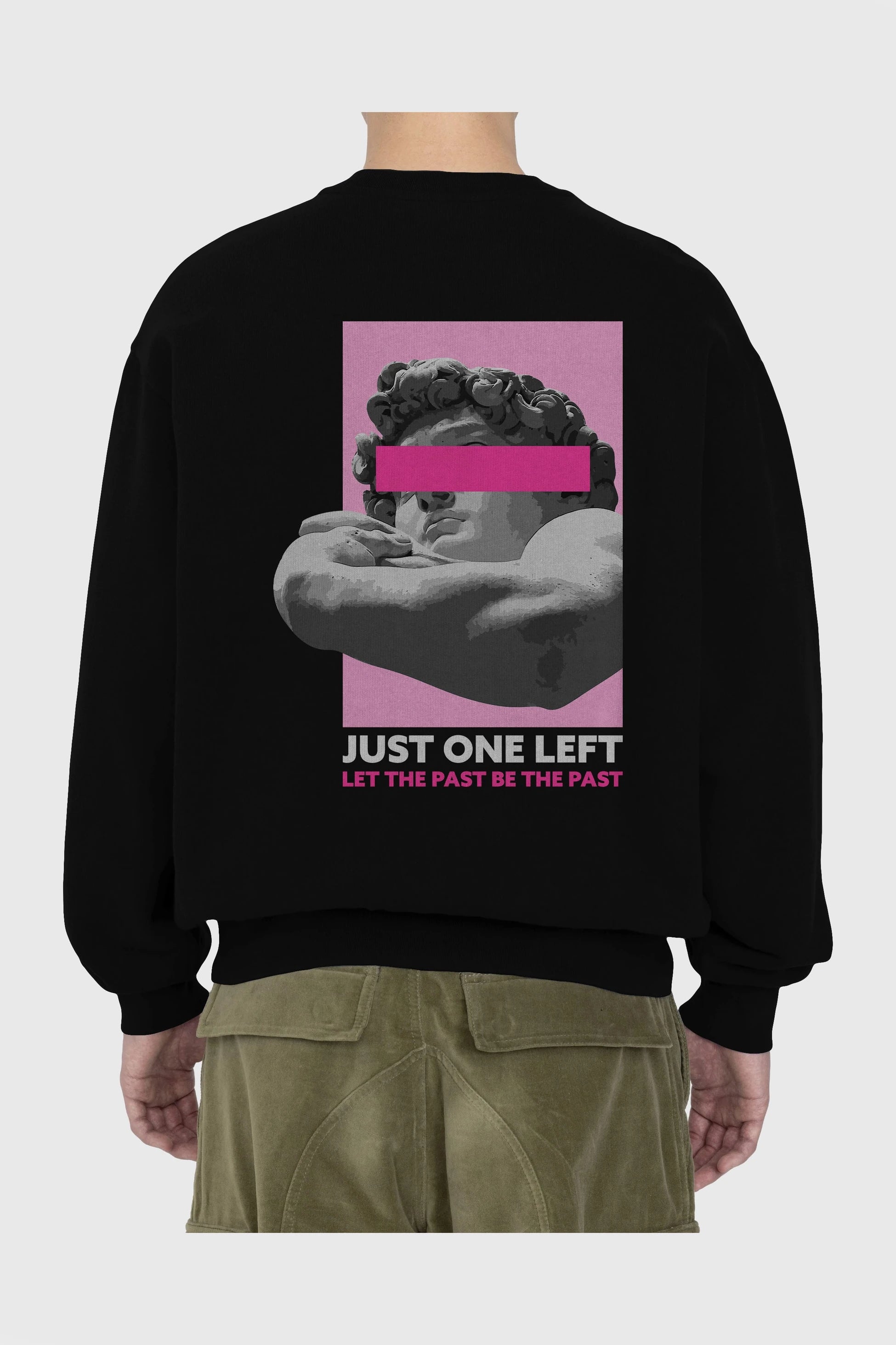 Just One Left Arka Baskılı Oversize Sweatshirt Erkek Kadın Unisex