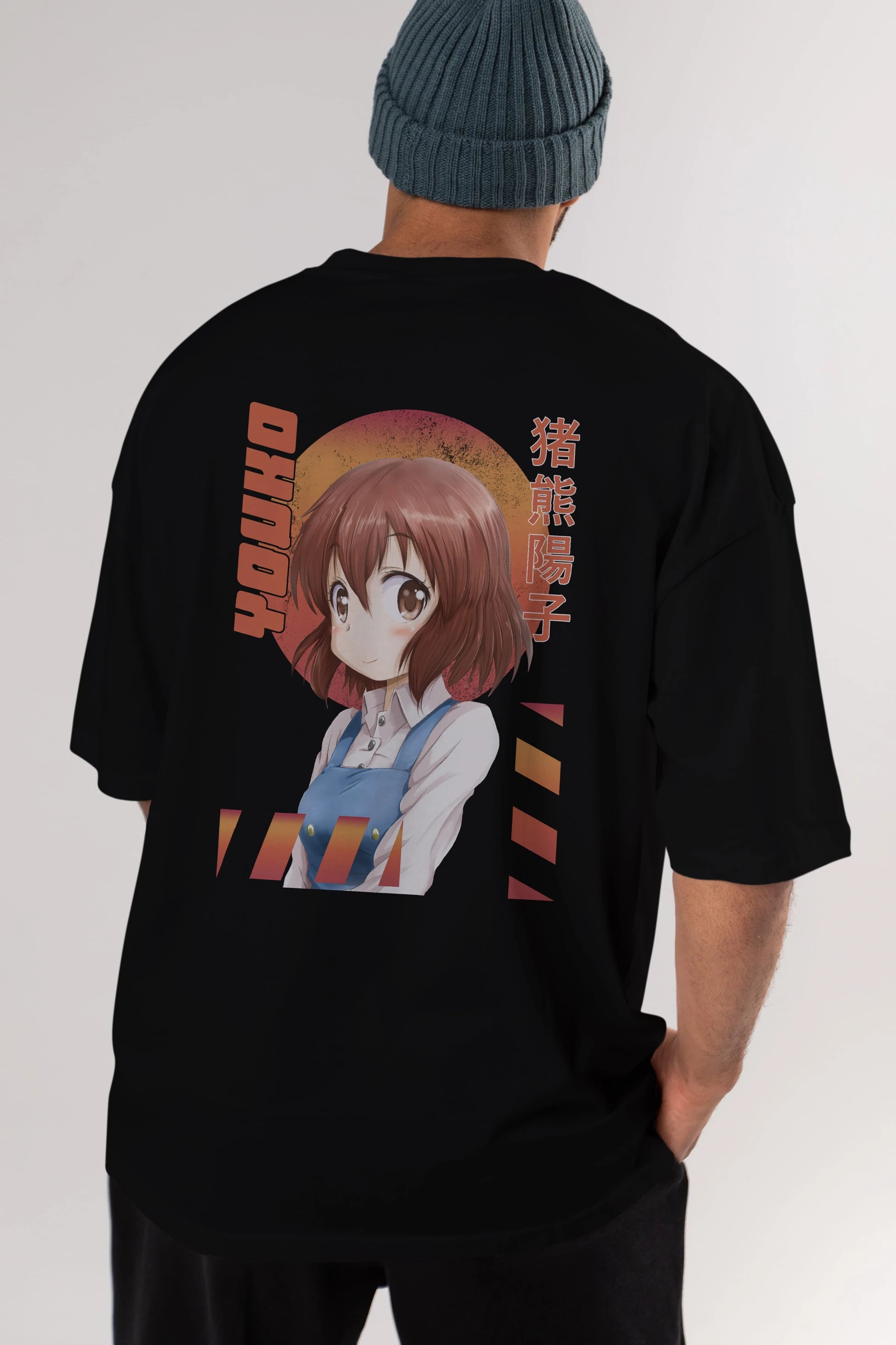 Youko Inokuma 5 Anime Arka Baskılı Oversize t-shirt Erkek Kadın Unisex