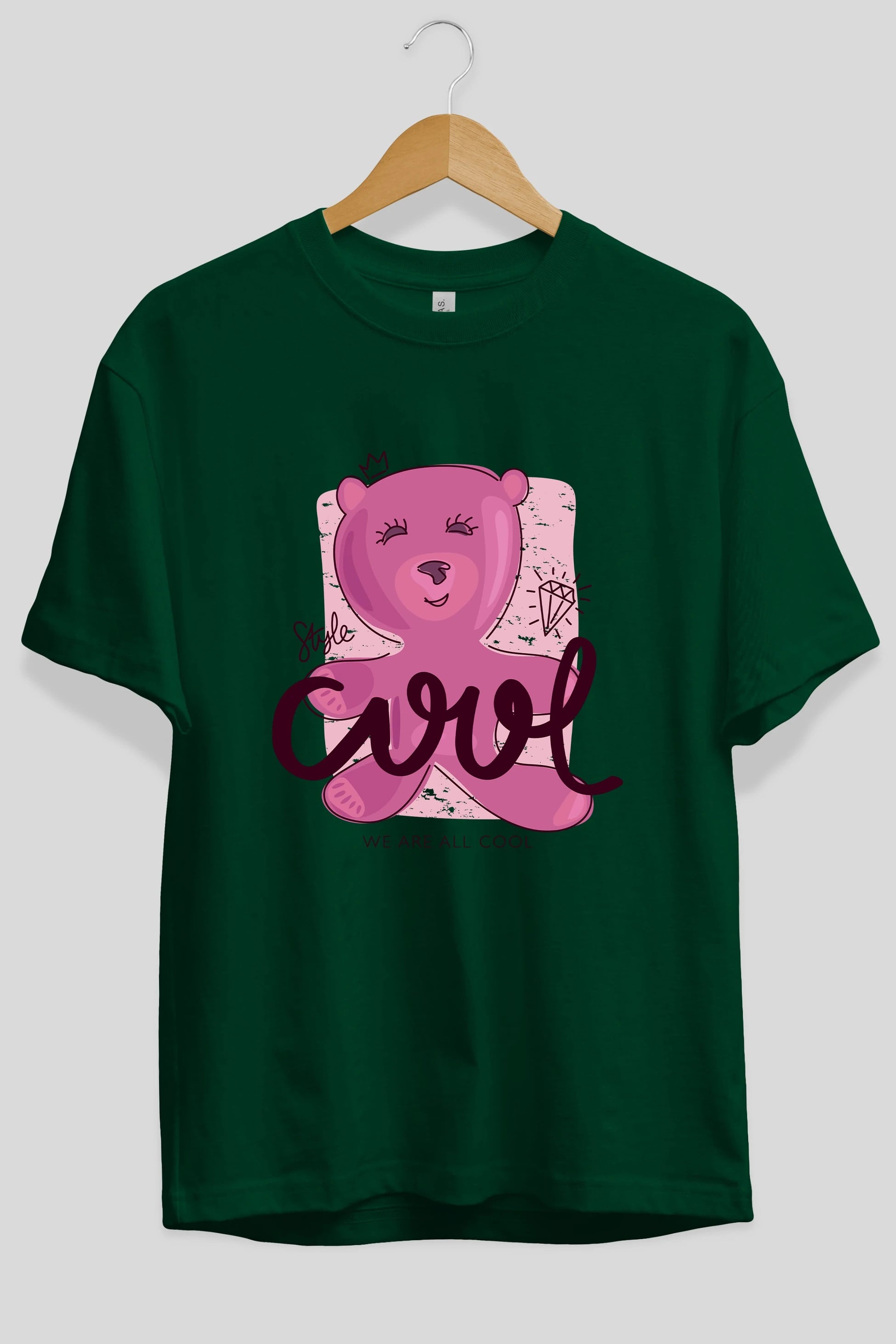 Cool Style Bear Ön Baskılı Oversize t-shirt Erkek Kadın Unisex