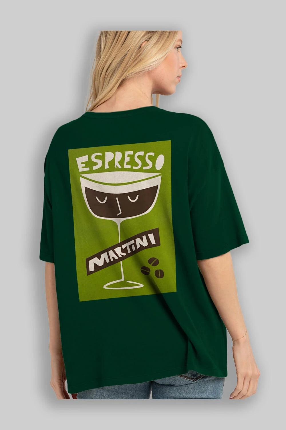 Espresso Martini 2 Arka Baskılı Oversize t-shirt Erkek Kadın Unisex %100 Pamuk Bisiklet Yaka tişort