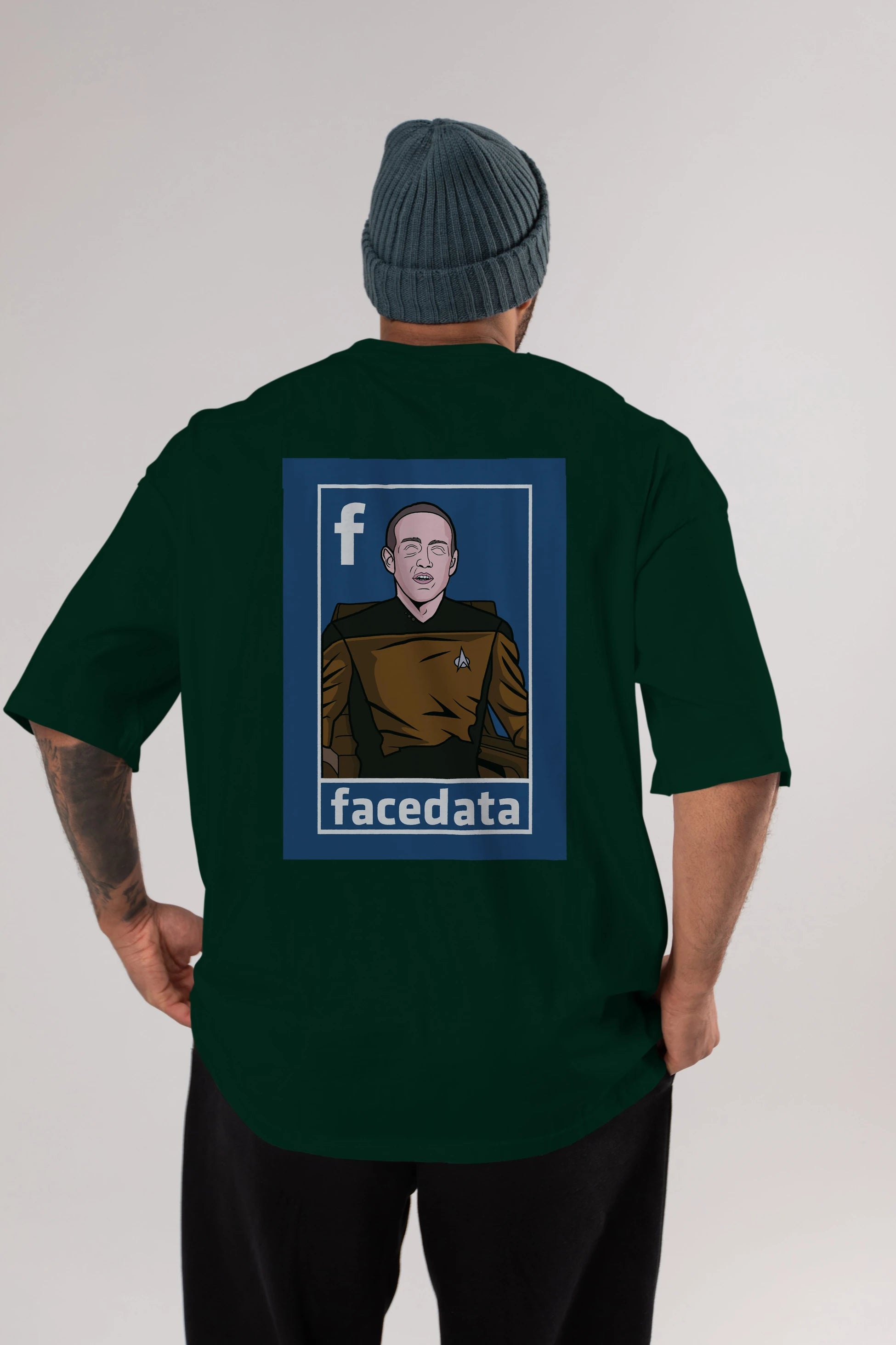 Zukerberg Data Arka Baskılı Oversize t-shirt Erkek Kadın Unisex %100 Pamuk tişort