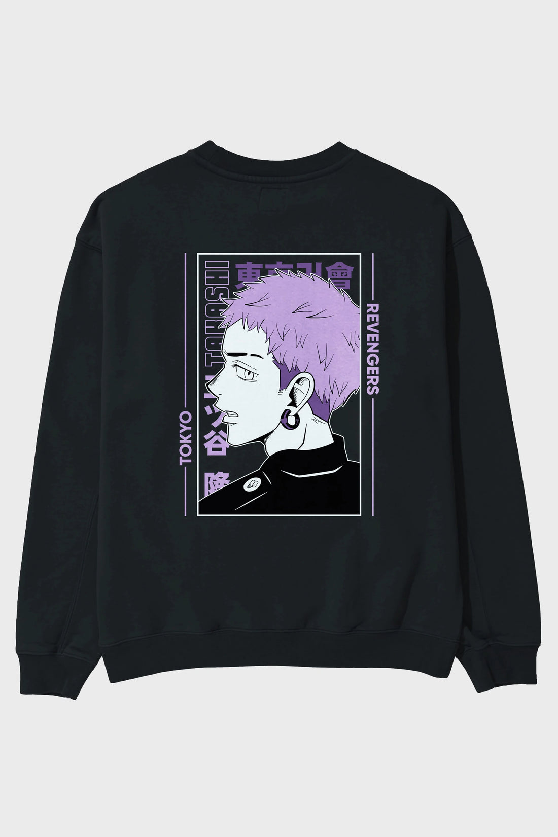 Takashi Mitsuya Anime Arka Baskılı Oversize Sweatshirt Erkek Kadın Unisex
