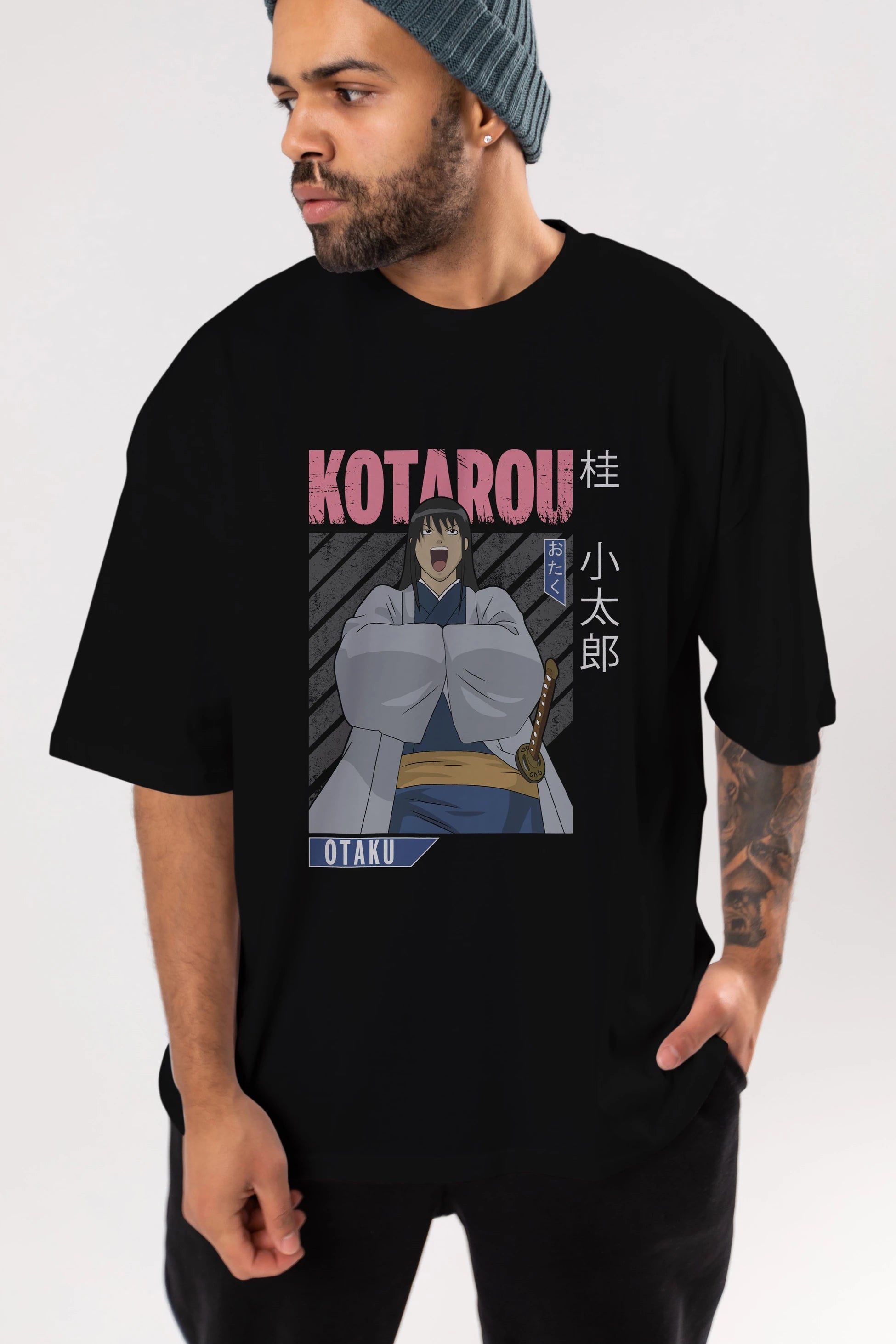 Kotarou Katsura GINTAMA 1 Anime Ön Baskılı Oversize t-shirt %100 pamuk Erkek Kadın Unisex