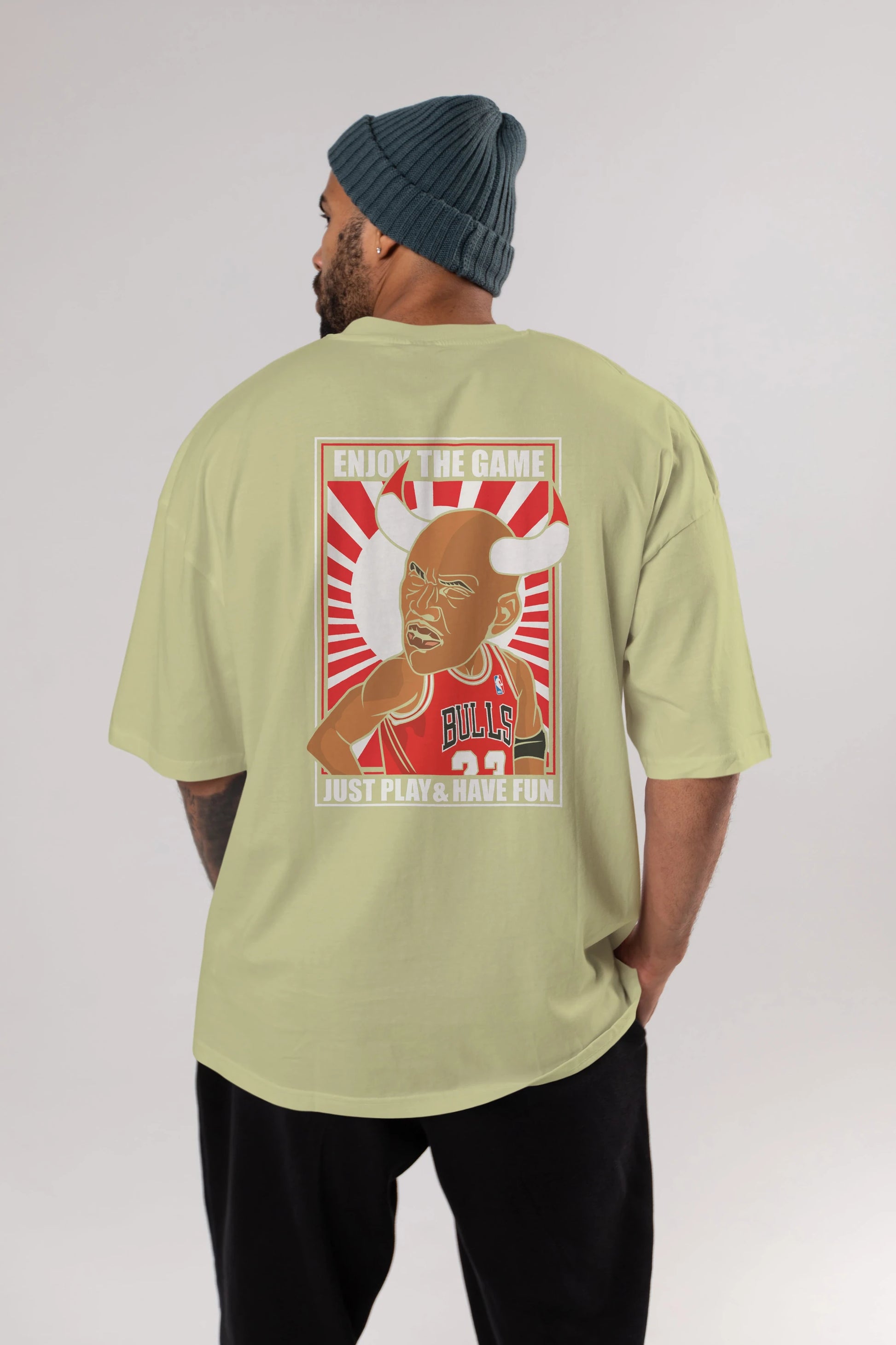 Michael Jordan Arka Baskılı Oversize t-shirt Erkek Kadın Unisex %100 Pamuk tişort