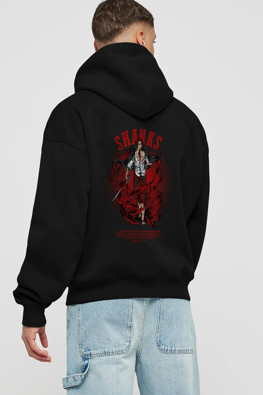 Shanks Anime Arka Baskılı Hoodie Oversize Kapüşonlu Sweatshirt Erkek Kadın Unisex