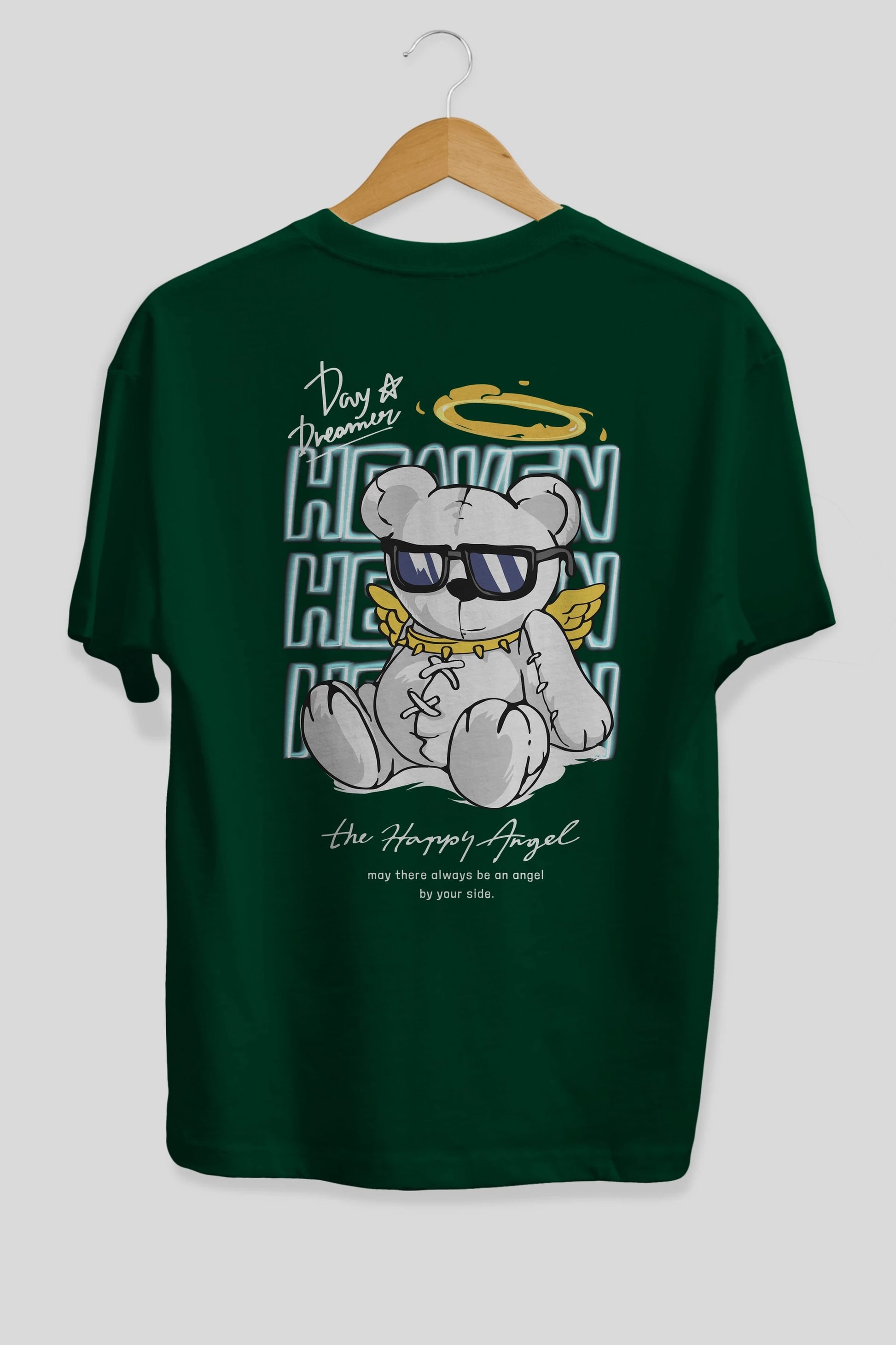 Heaven Bear Arka Baskılı Oversize t-shirt Erkek Kadın Unisex
