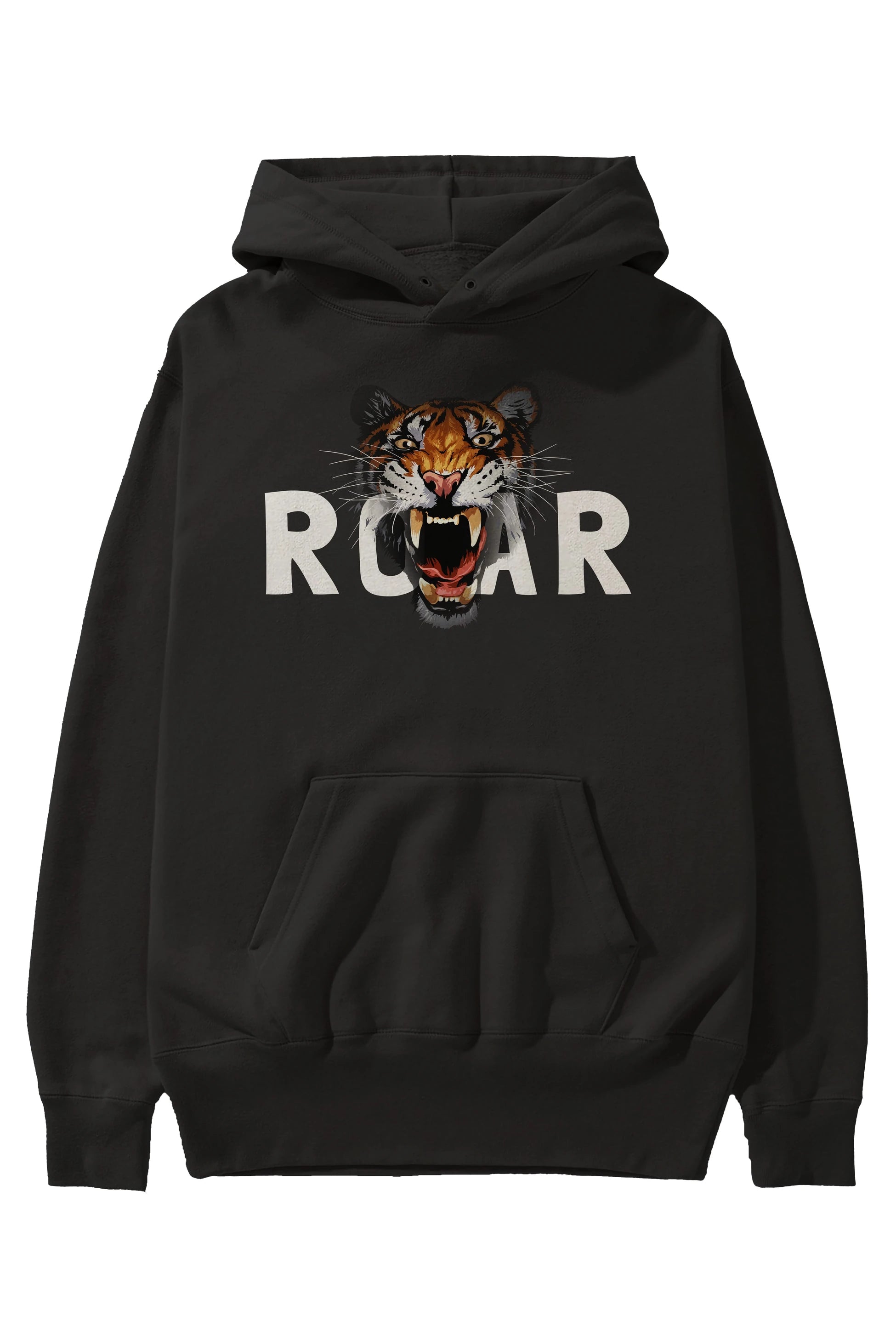 Teddy Bear Roar Ön Baskılı Hoodie Oversize Kapüşonlu Sweatshirt Erkek Kadın Unisex