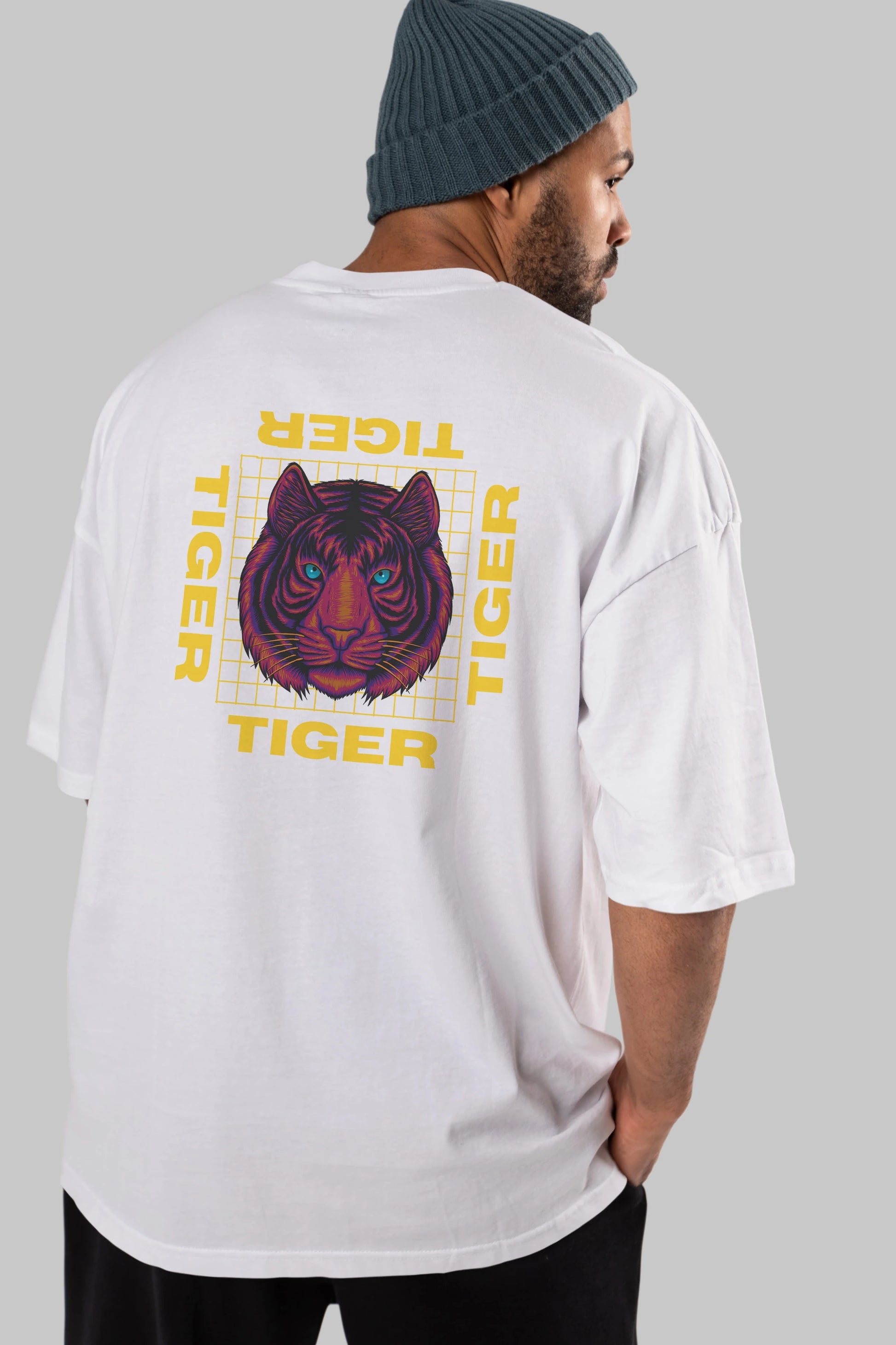 Tiger Yazılı Streetwear Arka Baskılı Oversize t-shirt Erkek Kadın Unisex